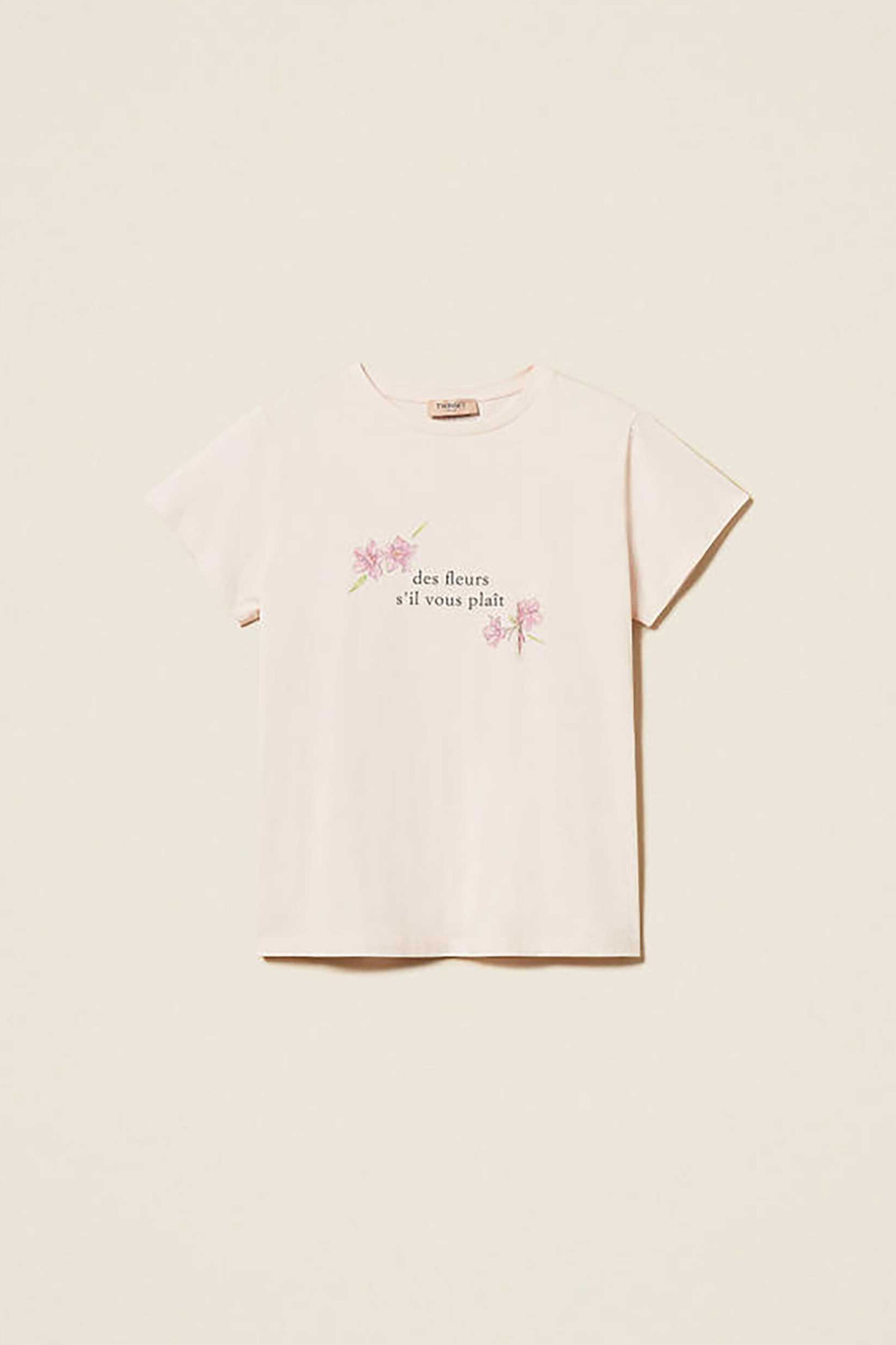 Twinset Γυναικείο T-Shirt με Floral Print - 261Tp2341 Ροζ