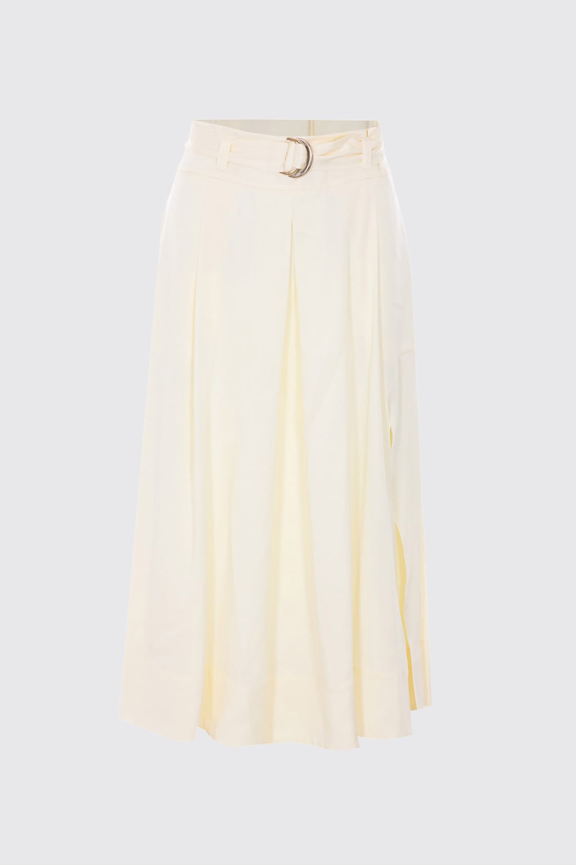 Twinset γυναικεία midi φούστα με ζώνη Flared - 261TP2533 Εκρού