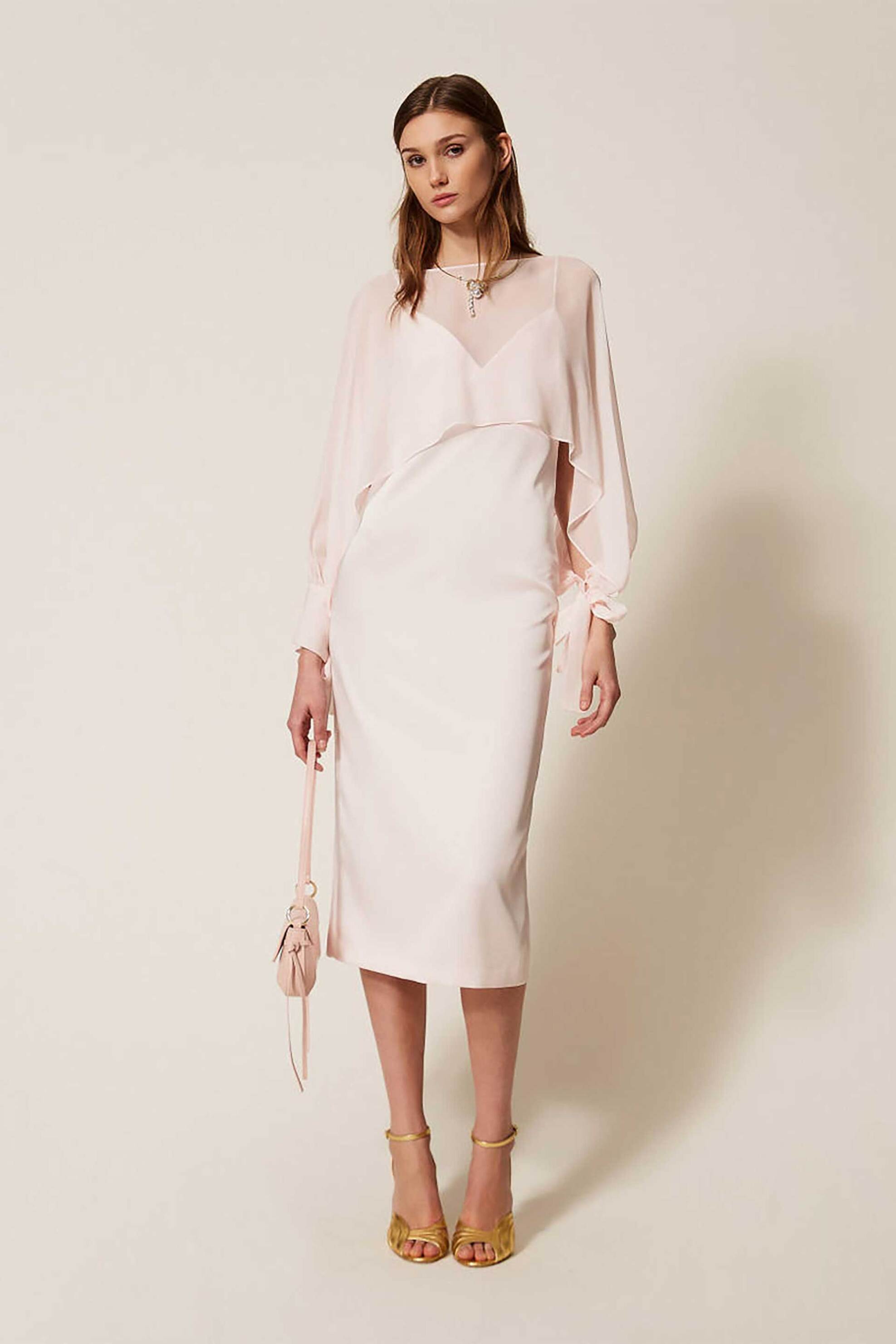 Twinset γυναικεία cropped μπλούζα με balloon μανίκια - 261TP2791 Ροζ φωτογραφία