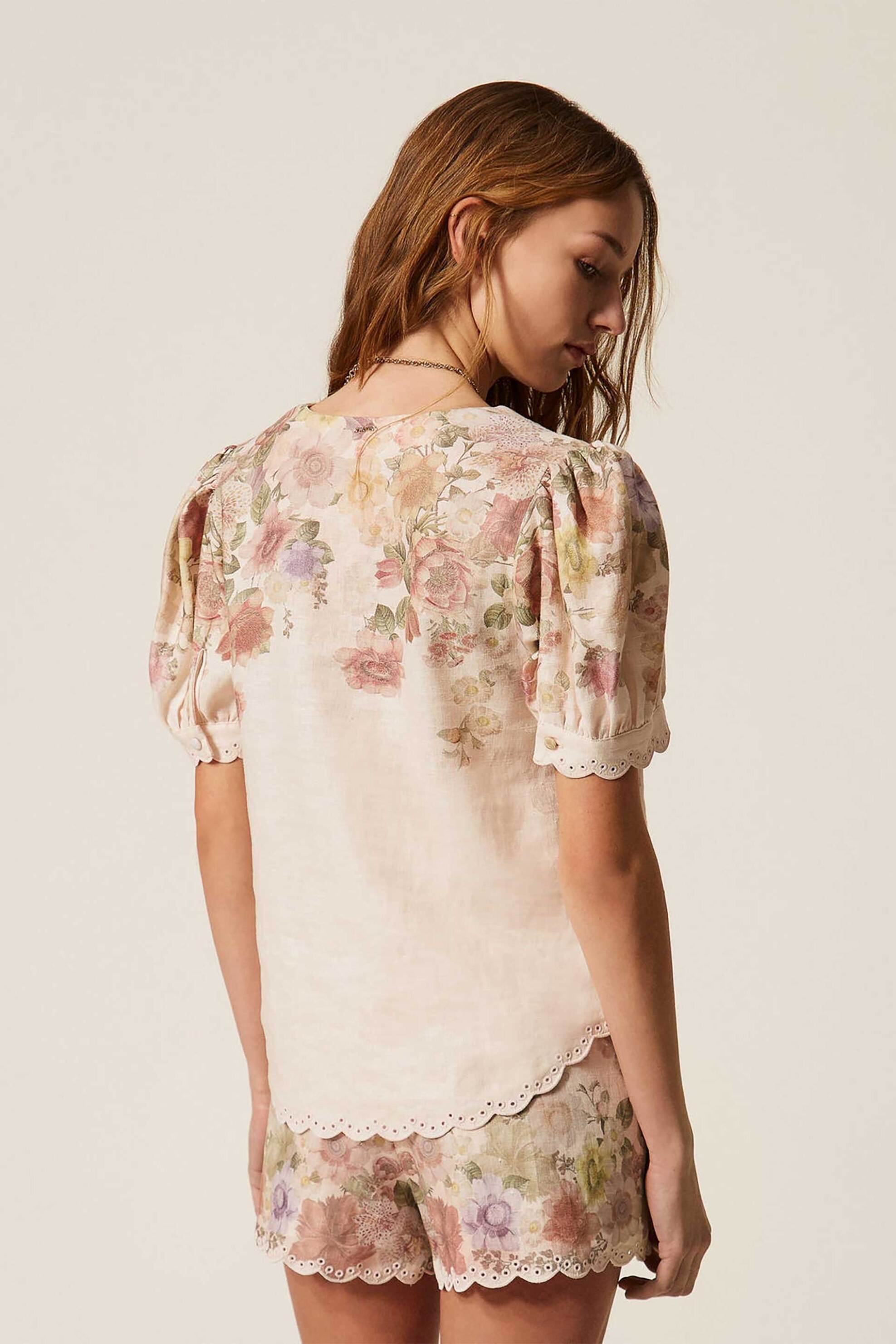 TWINSET Twinset γυναικεία μπλούζα με floral σχέδιο - 261TT2573 Ροζ - 3