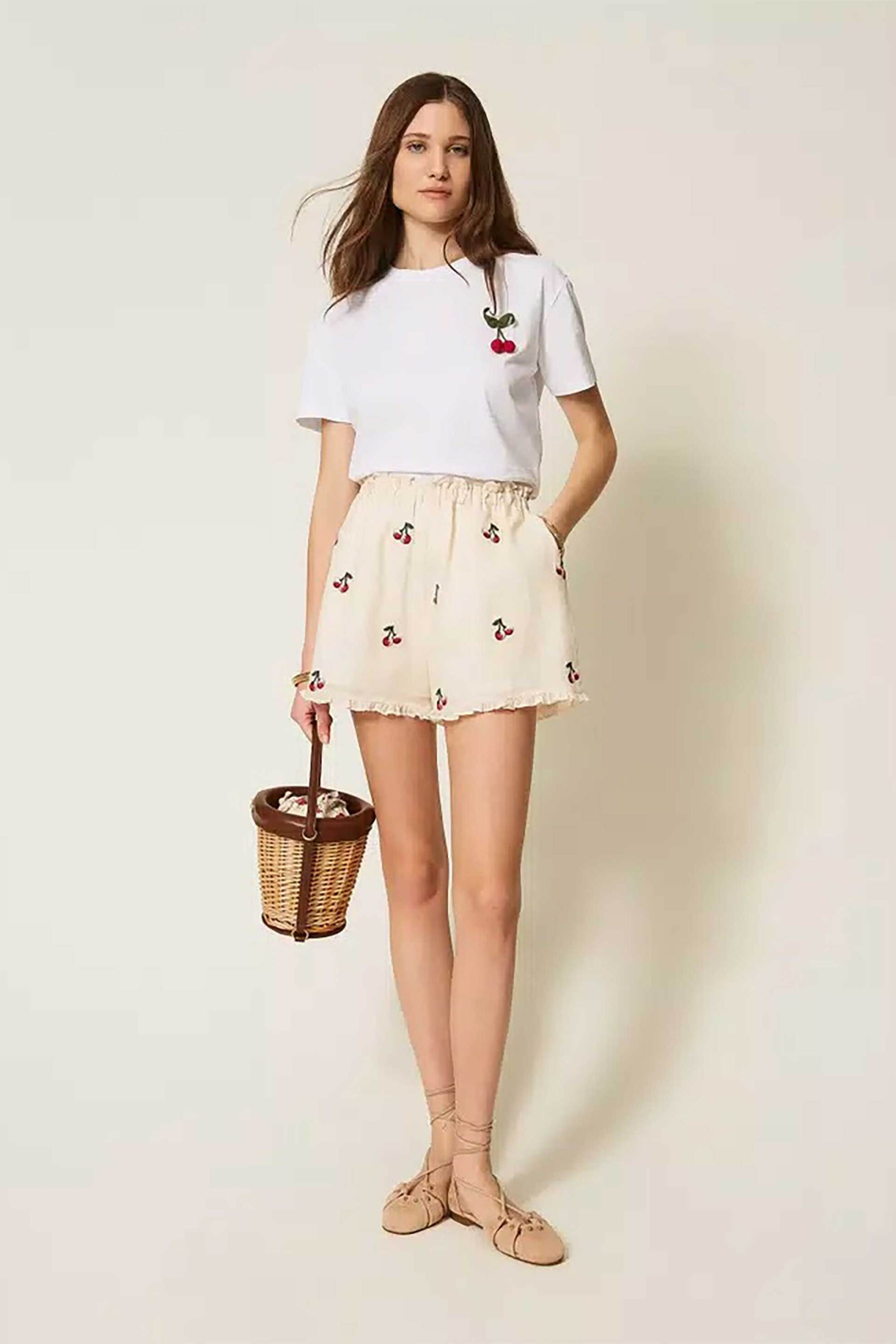 Twinset γυναικείο T-shirt με καρφίτσα - 261TT2271 Λευκό