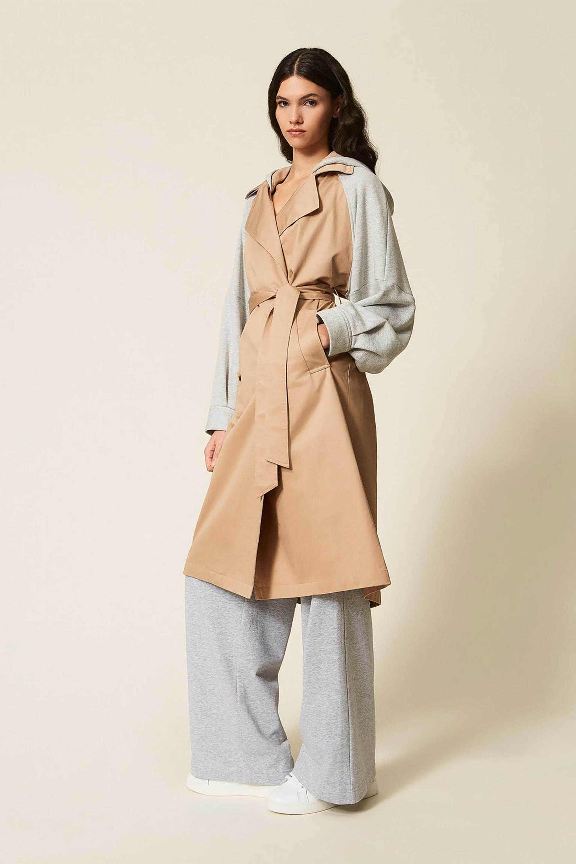TWINSET Twinset γυναικεία καπαρτίνα με βαμβακερές λεπτομέρειες - 261LL2JBB Μπεζ - 3