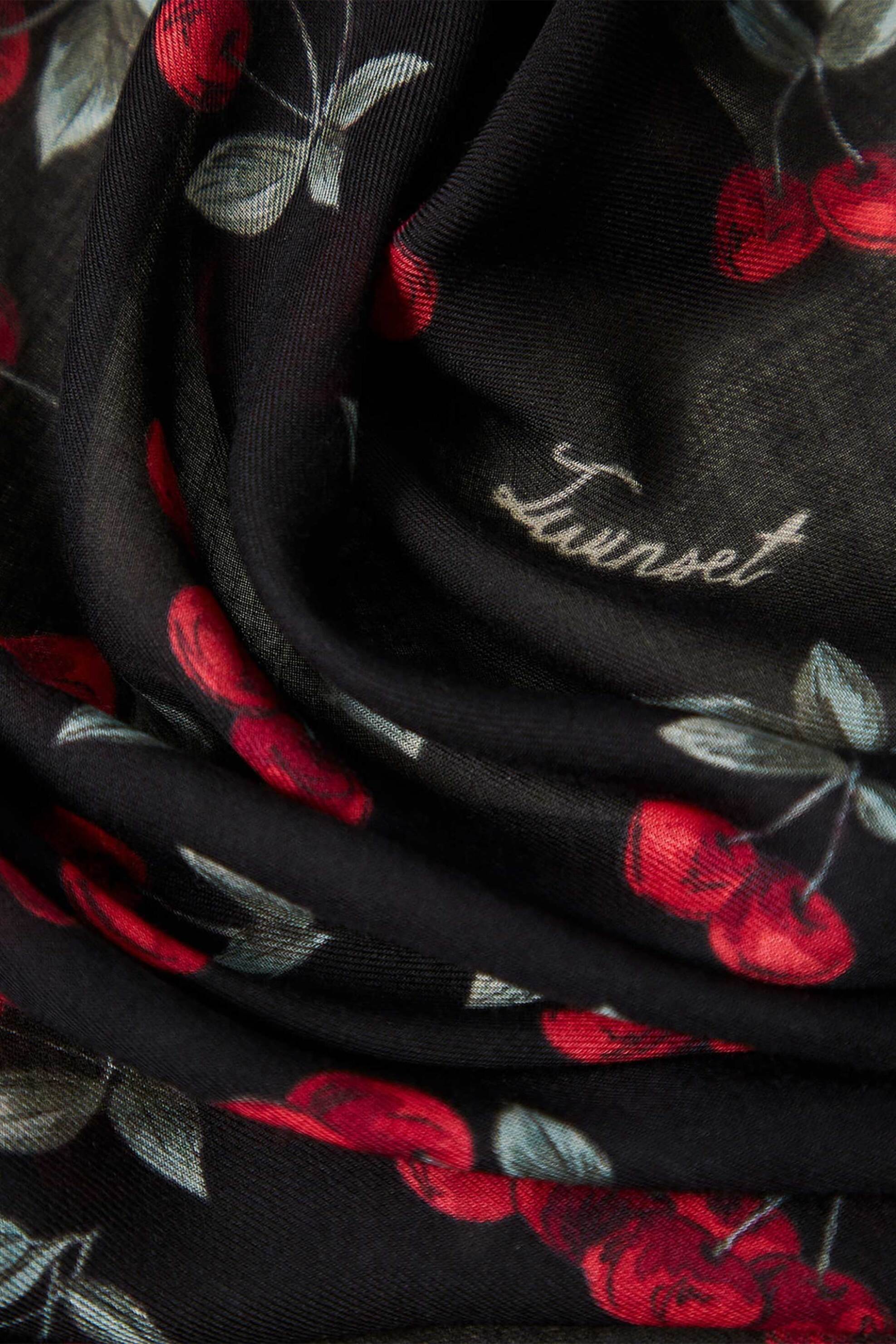 Twinset Γυναικείο Κασκόλ με Cherry Print - 261To5520 Μαύρο