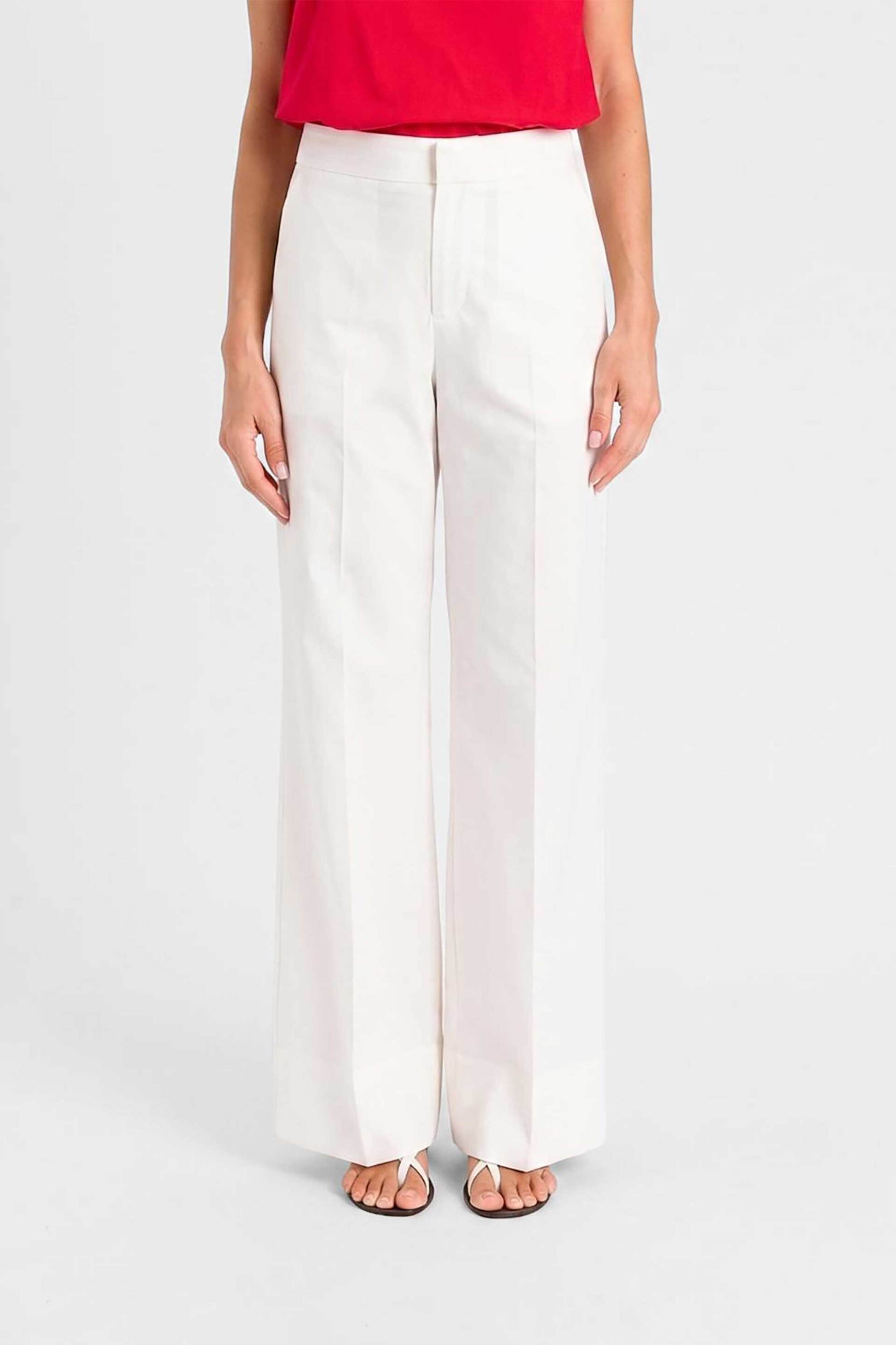 TWINSET Twinset γυναικείο παντελόνι Wide Leg - 261TT2150 Εκρού