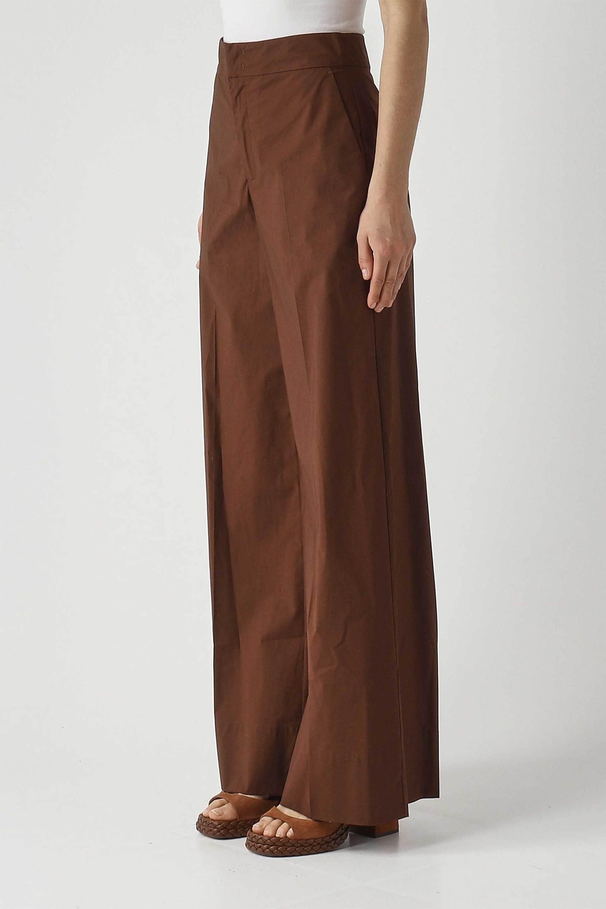 TWINSET Twinset γυναικείο παντελόνι Wide Leg - 261TT2150 Καφέ - 3