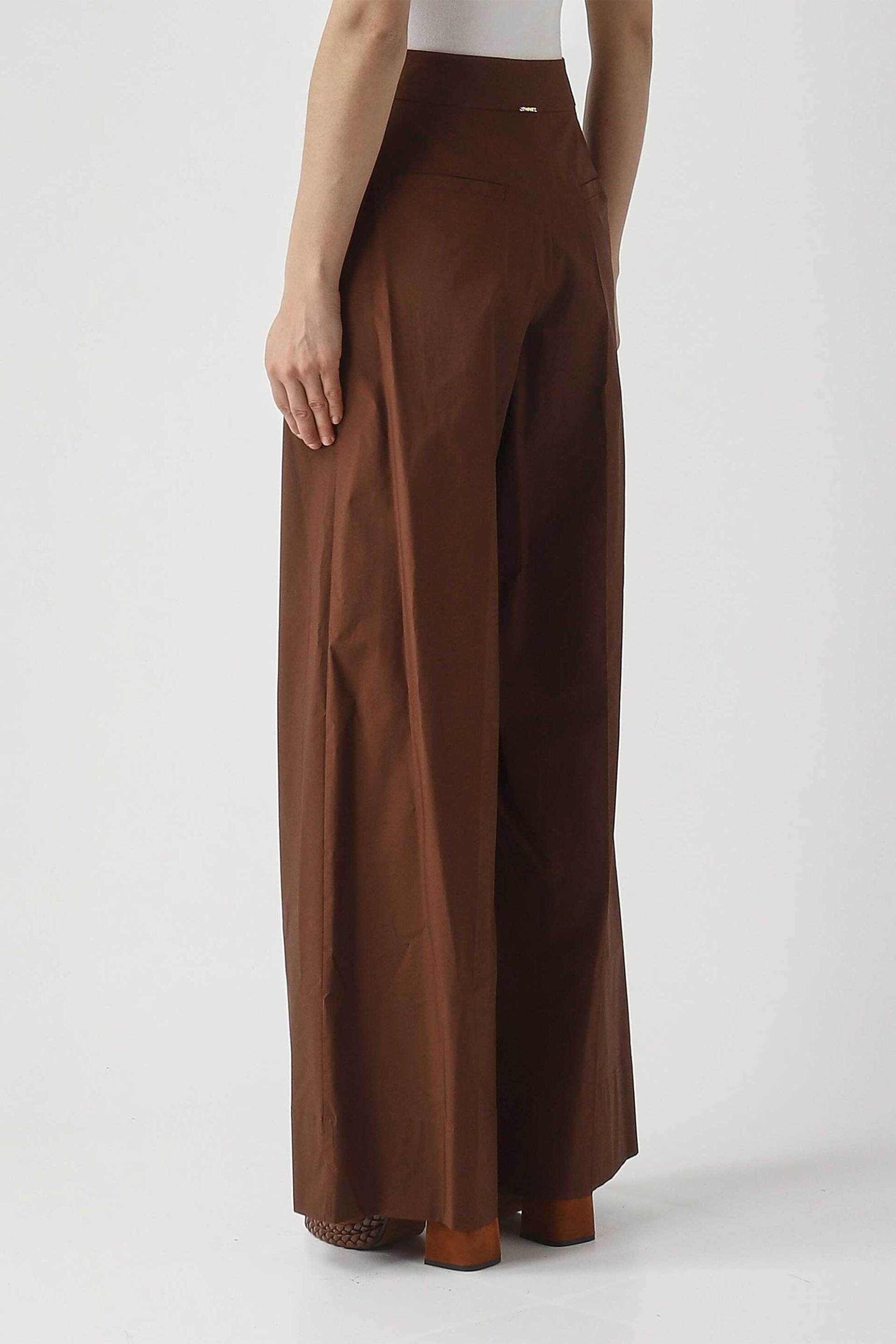 TWINSET Twinset γυναικείο παντελόνι Wide Leg - 261TT2150 Καφέ - 4