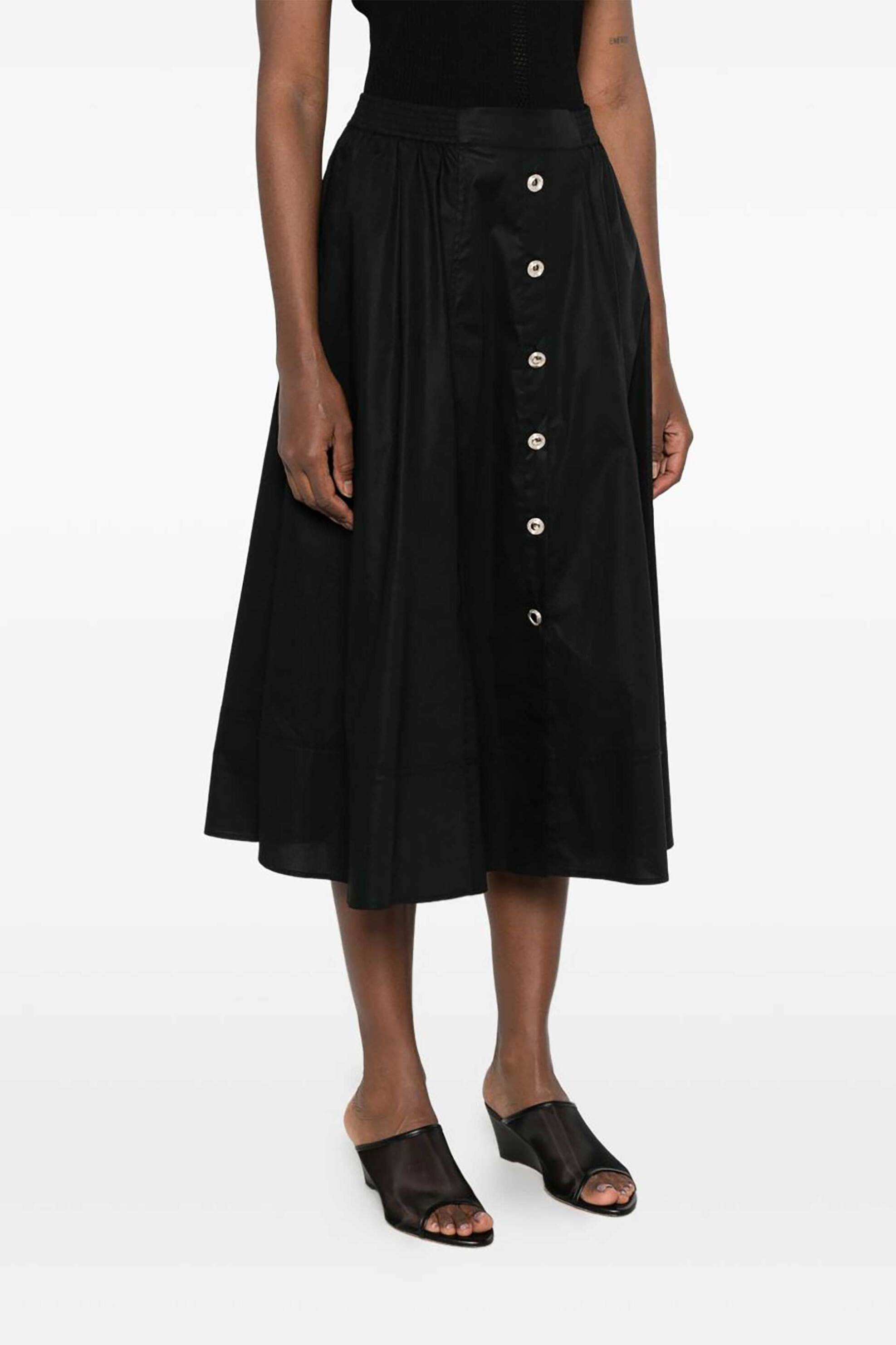 TWINSET Twinset γυναικεία midi φούστα από ποπλίνα - 261TT2235 Μαύρο