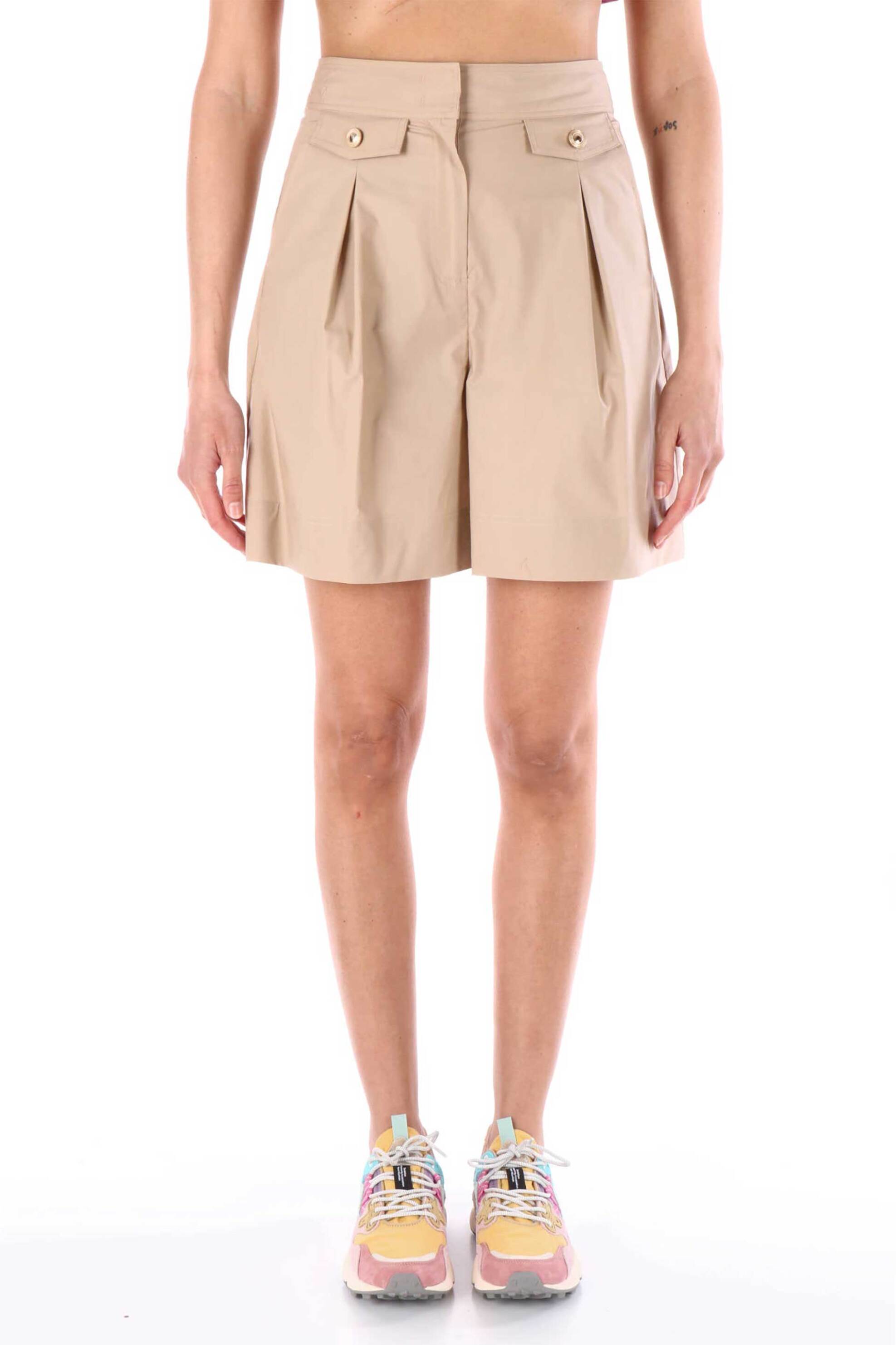 TWINSET Twinset γυναικείο σορτς με πιέτες - 261TT2232 Μπεζ