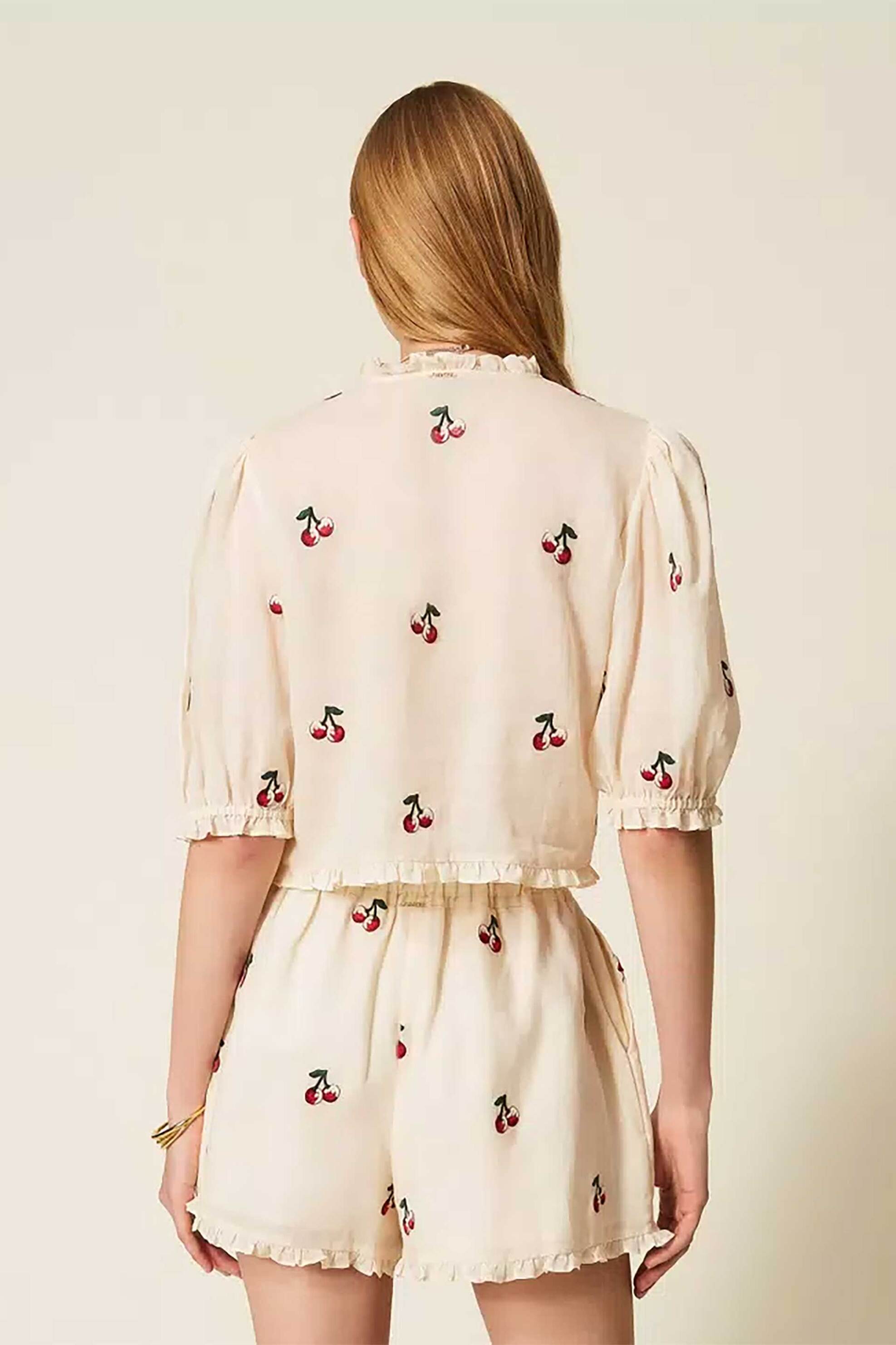TWINSET Twinset γυναικείο σορτς με all-over print - 261TT2421 Κρέμ - 3