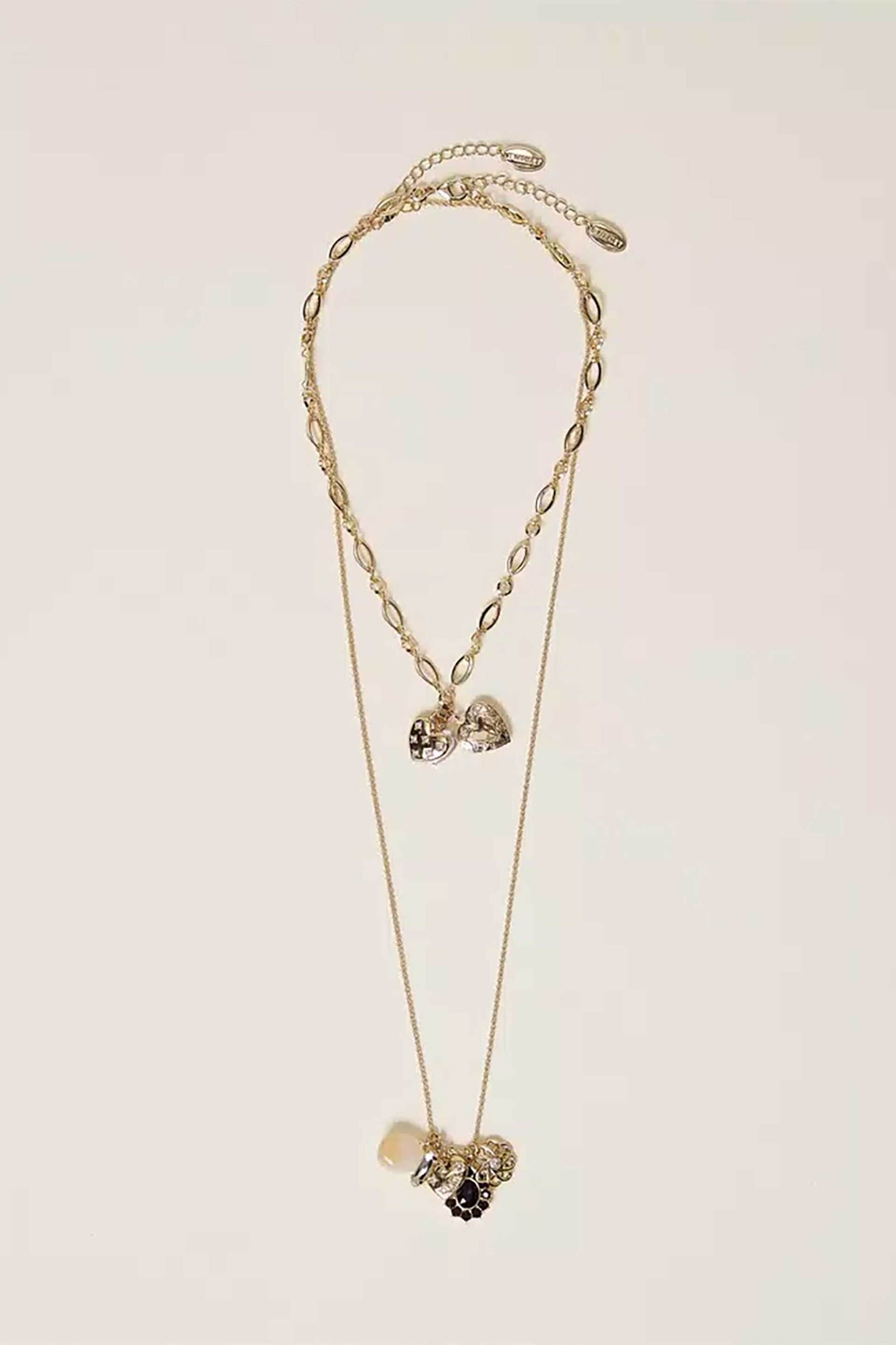 Twinset γυναικείο κολιέ με διπλή αλυσίδα και charms - 262TA4030 Χρυσό