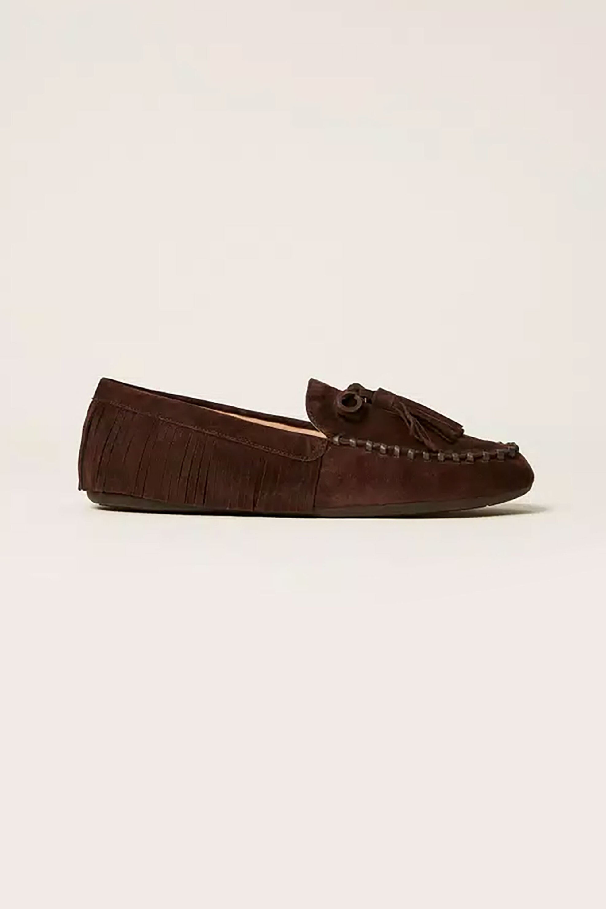 TWINSET Twinset γυναικεία μοκασίνια suede - 262TCP162 Καφέ