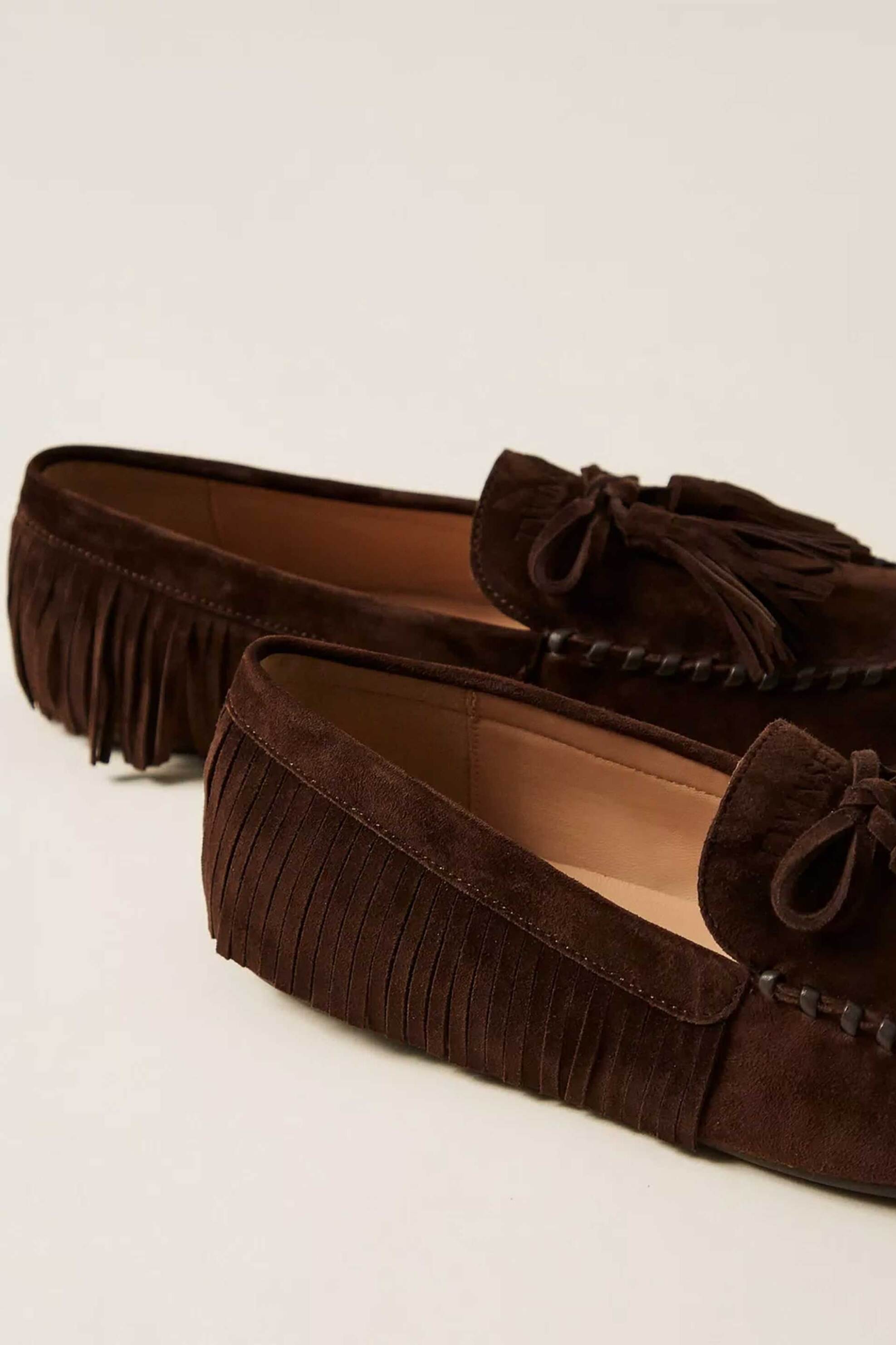 TWINSET Twinset γυναικεία μοκασίνια suede - 262TCP162 Καφέ - 3