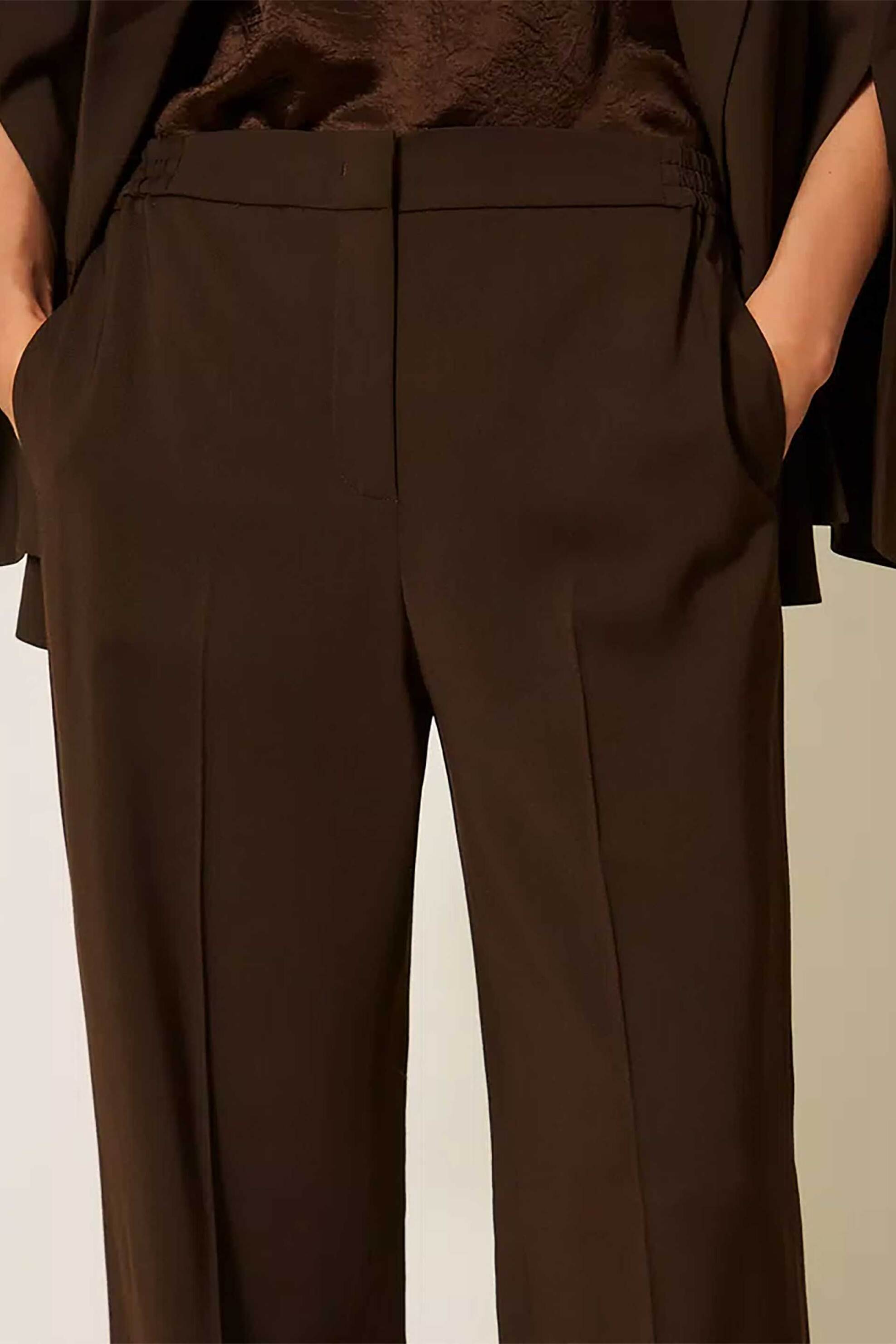 Twinset γυναικείο παντελόνι Wide Leg - 262TP268G Καφέ