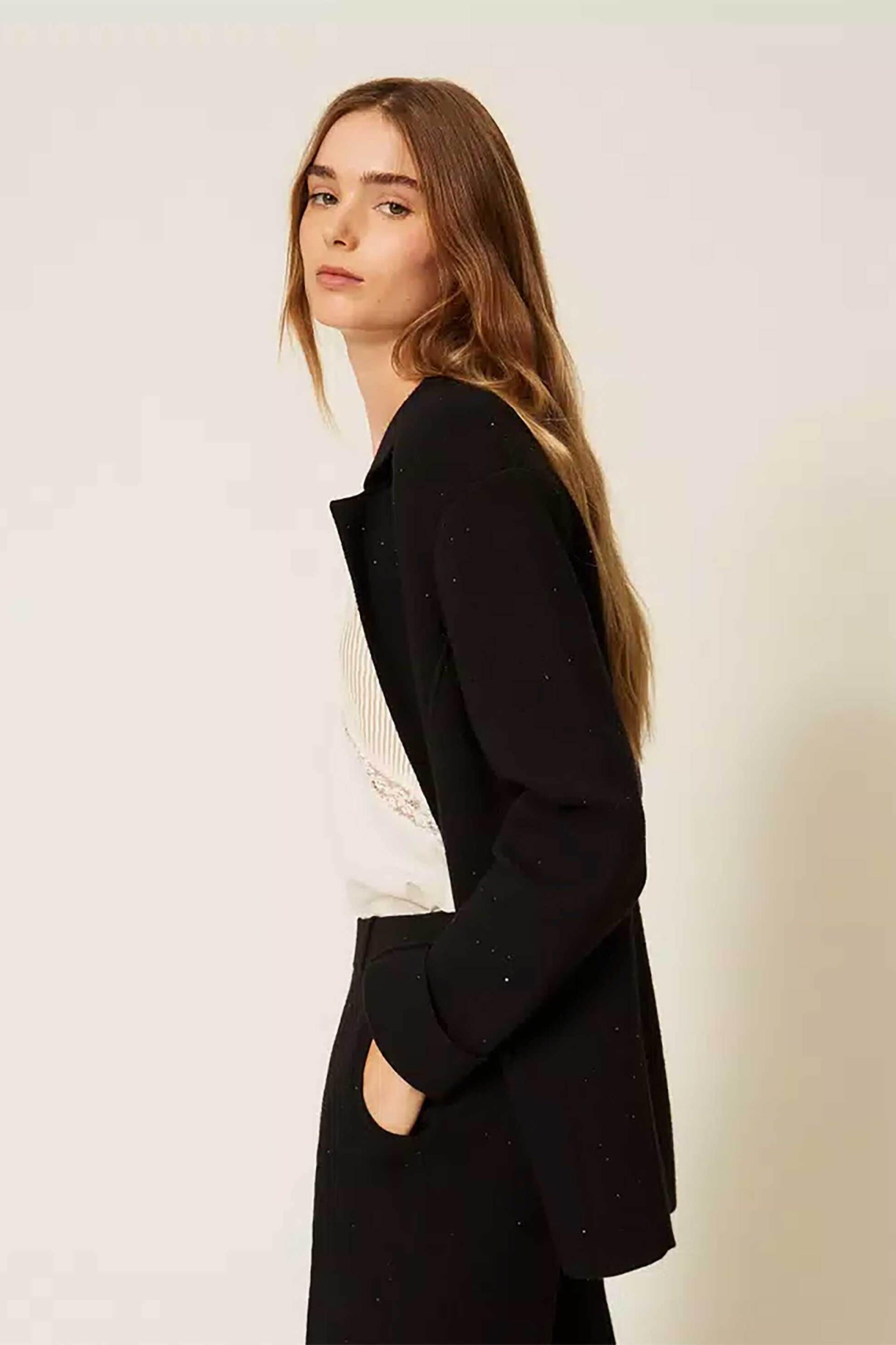 TWINSET Twinset γυναικεία ζακέτα με παγιέτα - 262LI3PAA Μαύρο - 3
