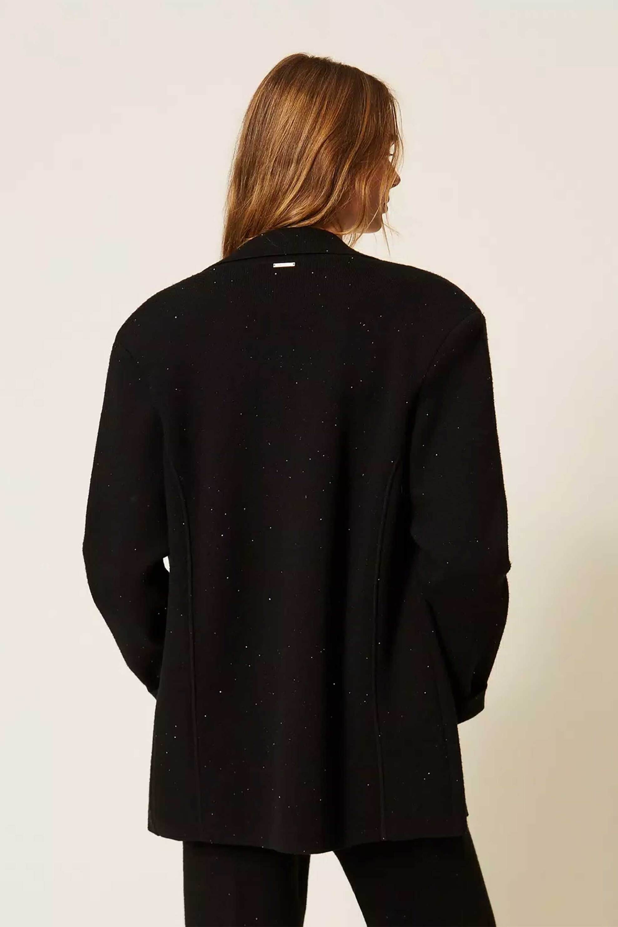 TWINSET Twinset γυναικεία ζακέτα με παγιέτα - 262LI3PAA Μαύρο - 4