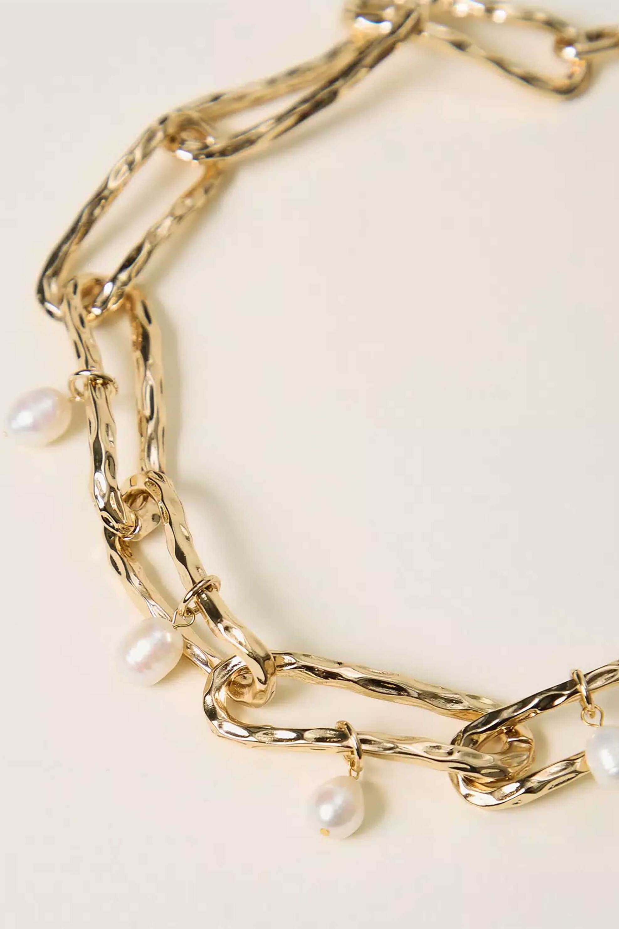 Twinset γυναικείο κολιέ choker με πέρλες - 262TA4020 Χρυσό