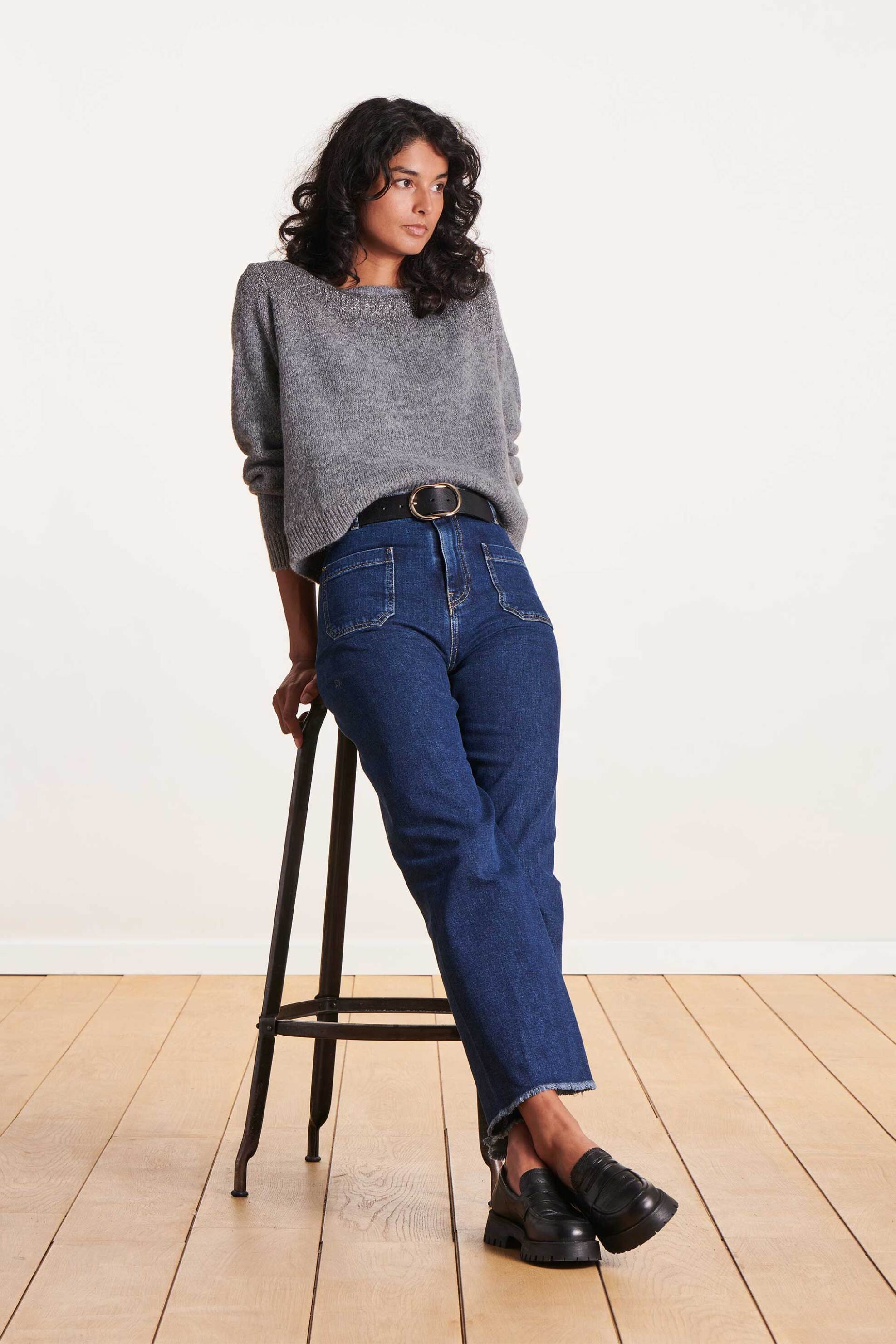 LA FEE MARABOUTEE La Fée Maraboutée γυναικεία πλεκτή μπλούζα με μεταλλικό νήμα - FI-PU-ZAMZA Γκρι