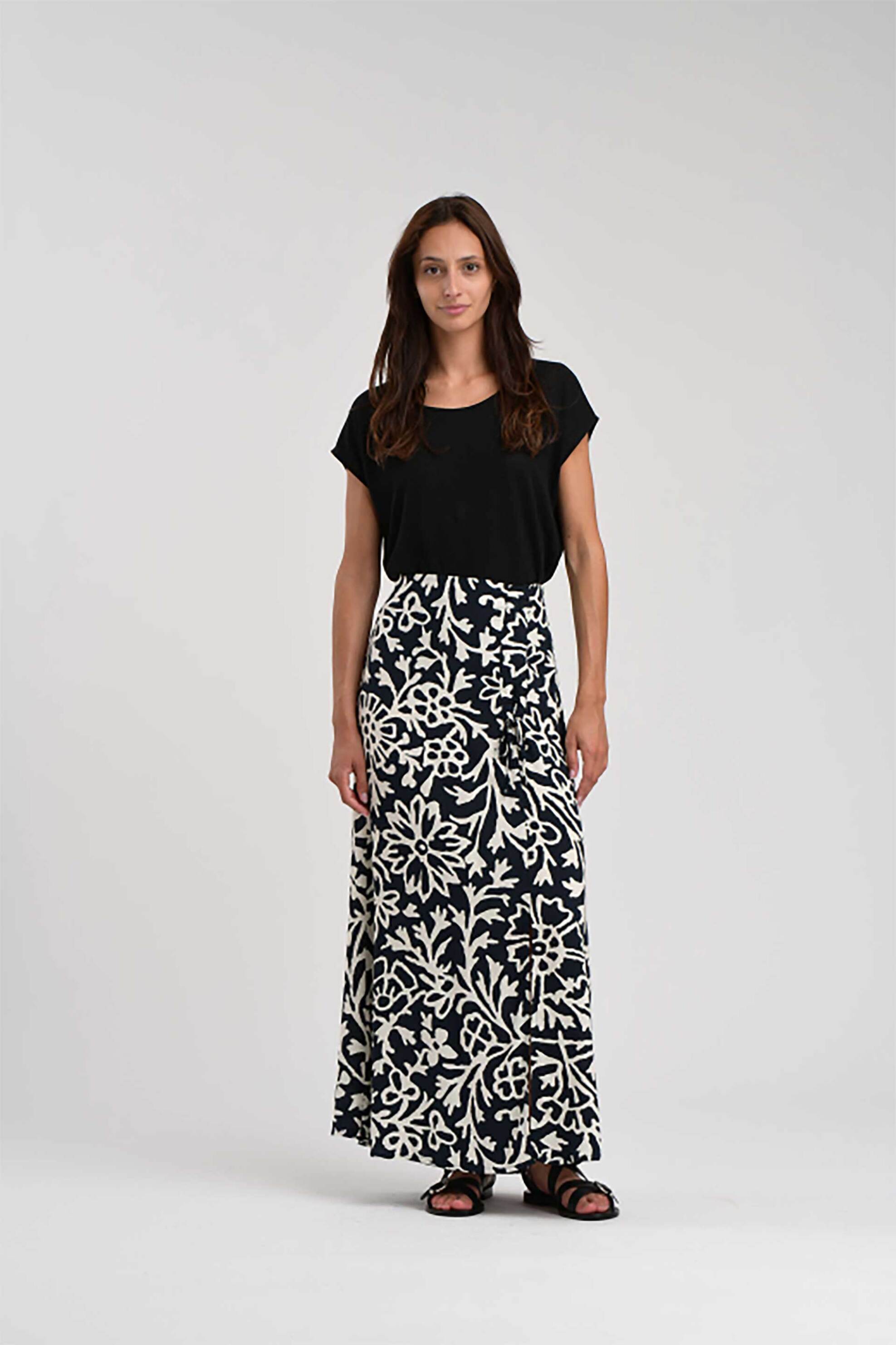 LA FEE MARABOUTEE La Fée Maraboutée γυναικεία maxi φούστα με all-over print - FJ-JU-ZUBLIM-O Μαύρο