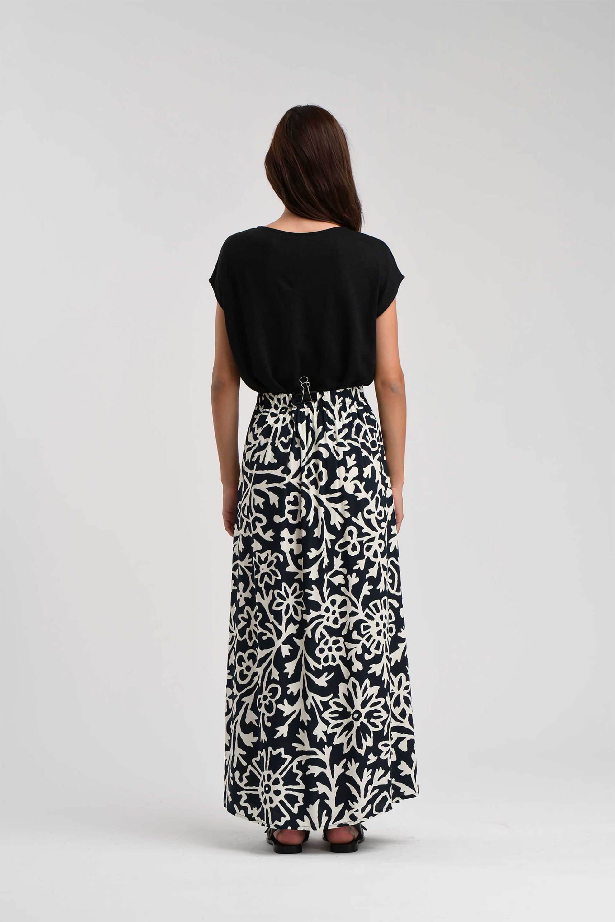 La Fée Maraboutée γυναικεία maxi φούστα με all-over print - FJ-JU-ZUBLIM-O Μαύρο φωτογραφία