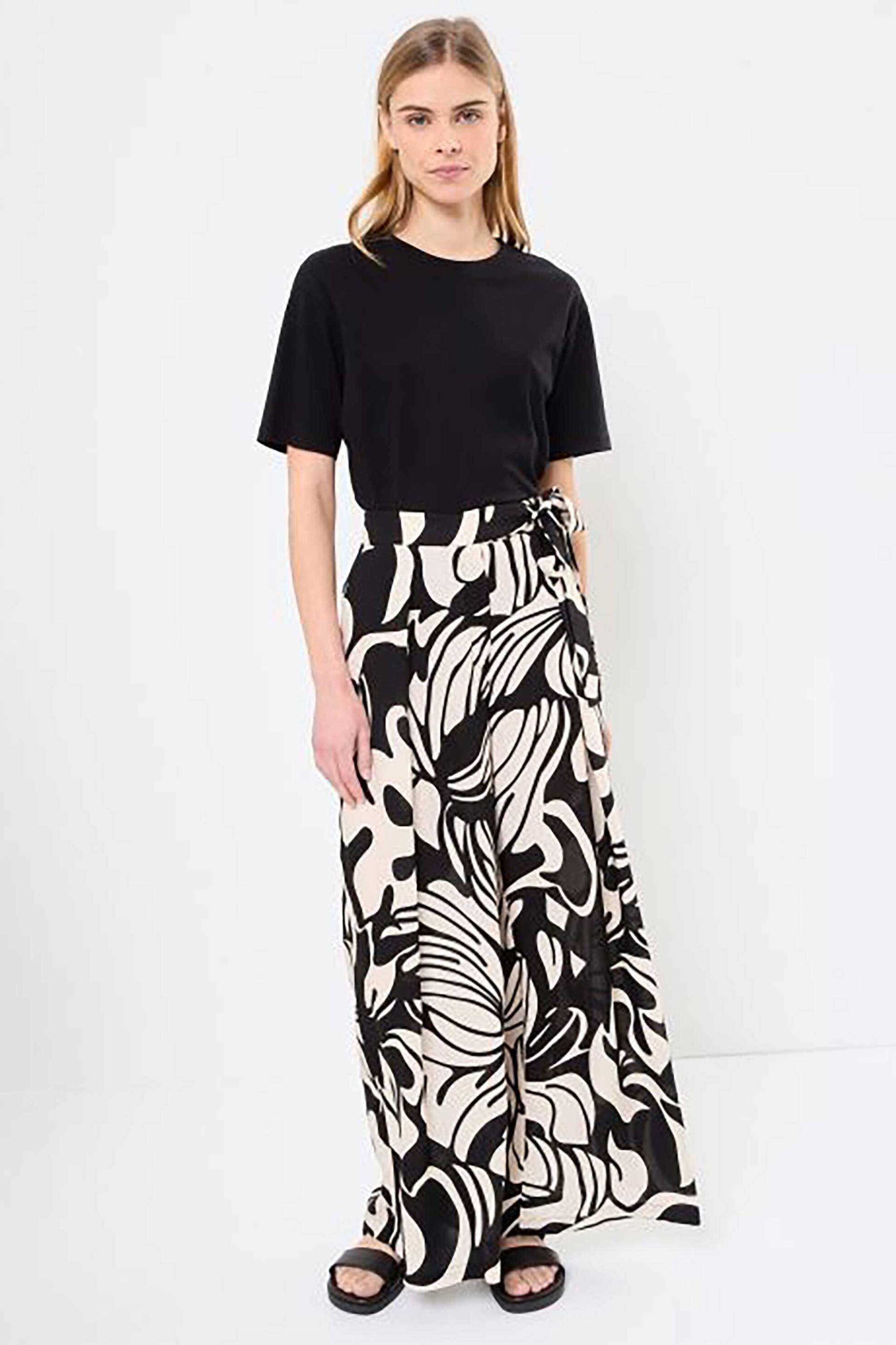 LA FEE MARABOUTEE La Fée Maraboutée γυναικείο παντελόνι με floral print - FJ-PA-SIMBA-T Μαύρο
