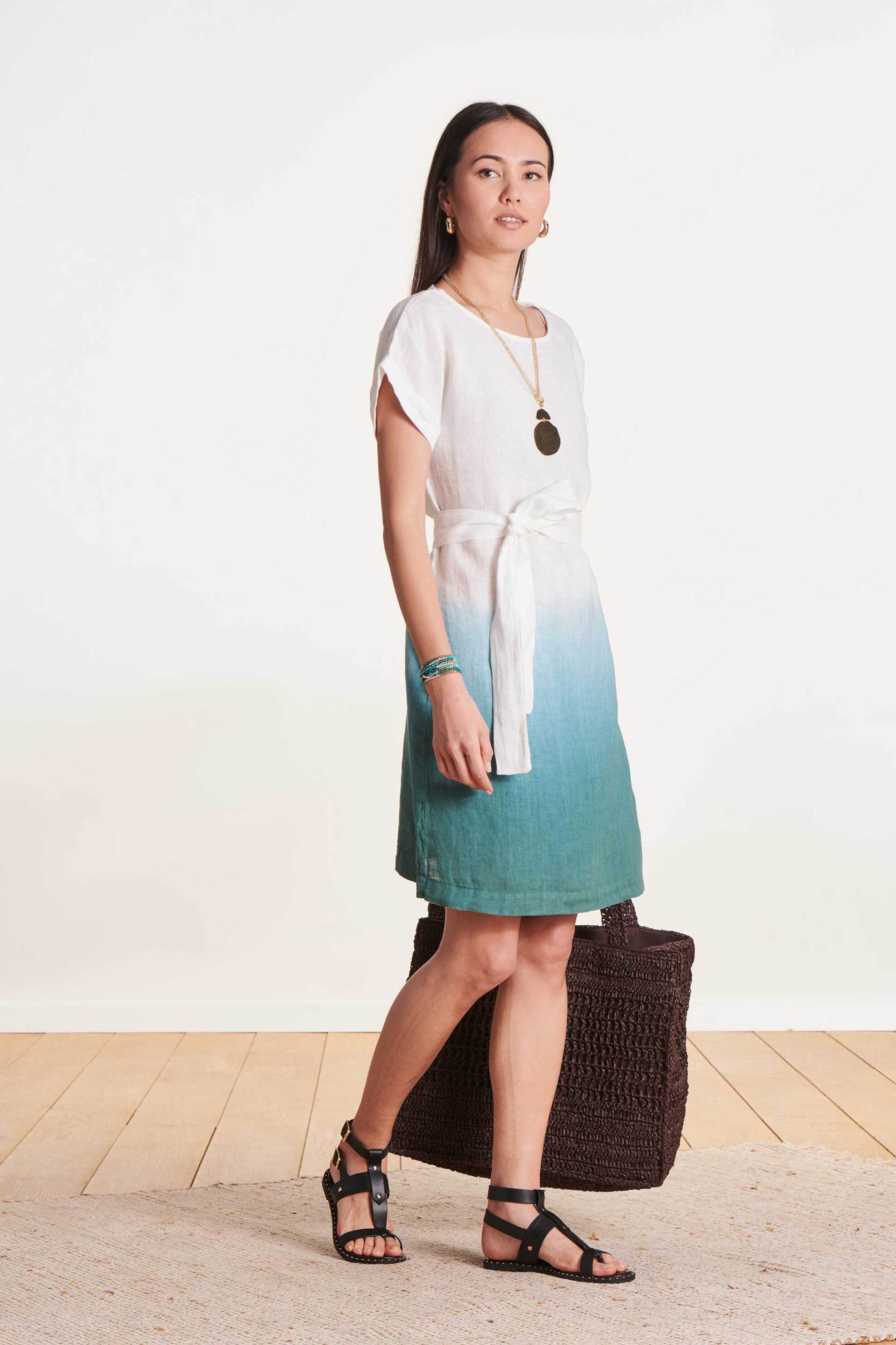  La Fée Maraboutée γυναικείο mini φόρεμα tie dye - FJ-RO-SOLANGE-L Λευκό 2025
