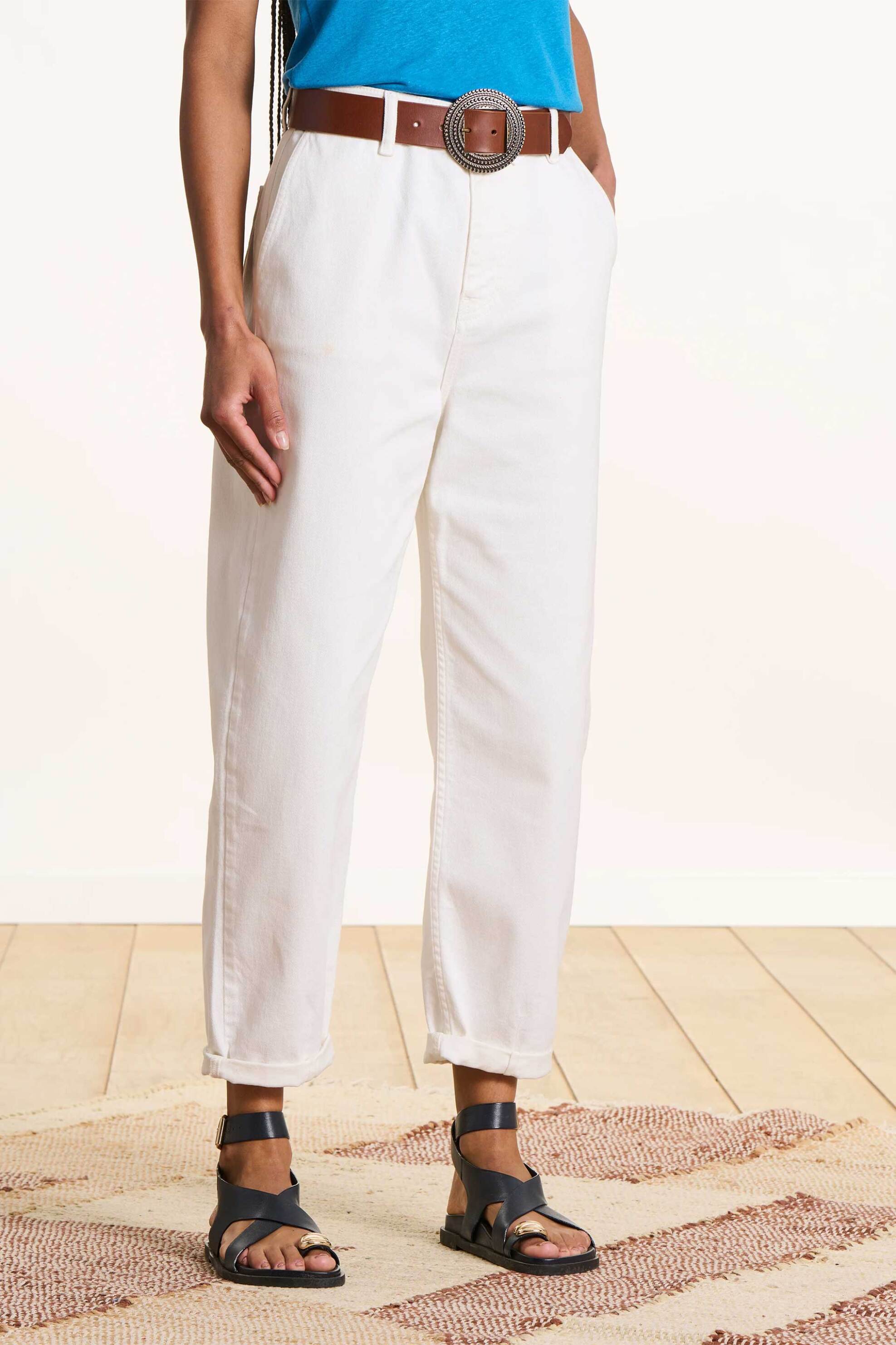 LA FEE MARABOUTEE La Fée Maraboutée γυναικείο τζιν παντελόνι Boyfriend Fit - FH-JE-CROATI-C Λευκό - 2