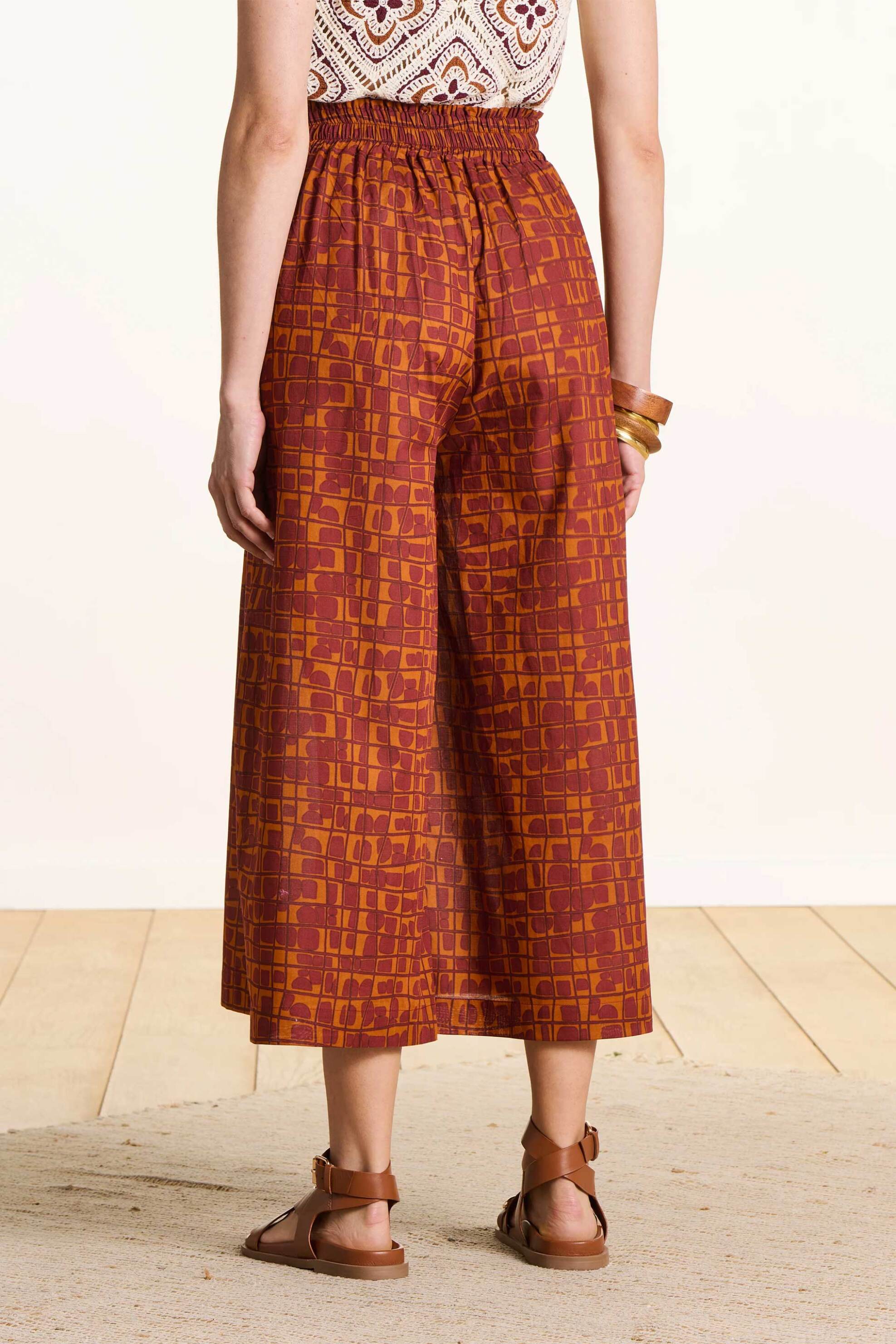 LA FEE MARABOUTEE La Fée Maraboutée γυναικείο παντελόνι με all-over print cropped - FL-PA-DACTUS-C Κεραμιδί - 3