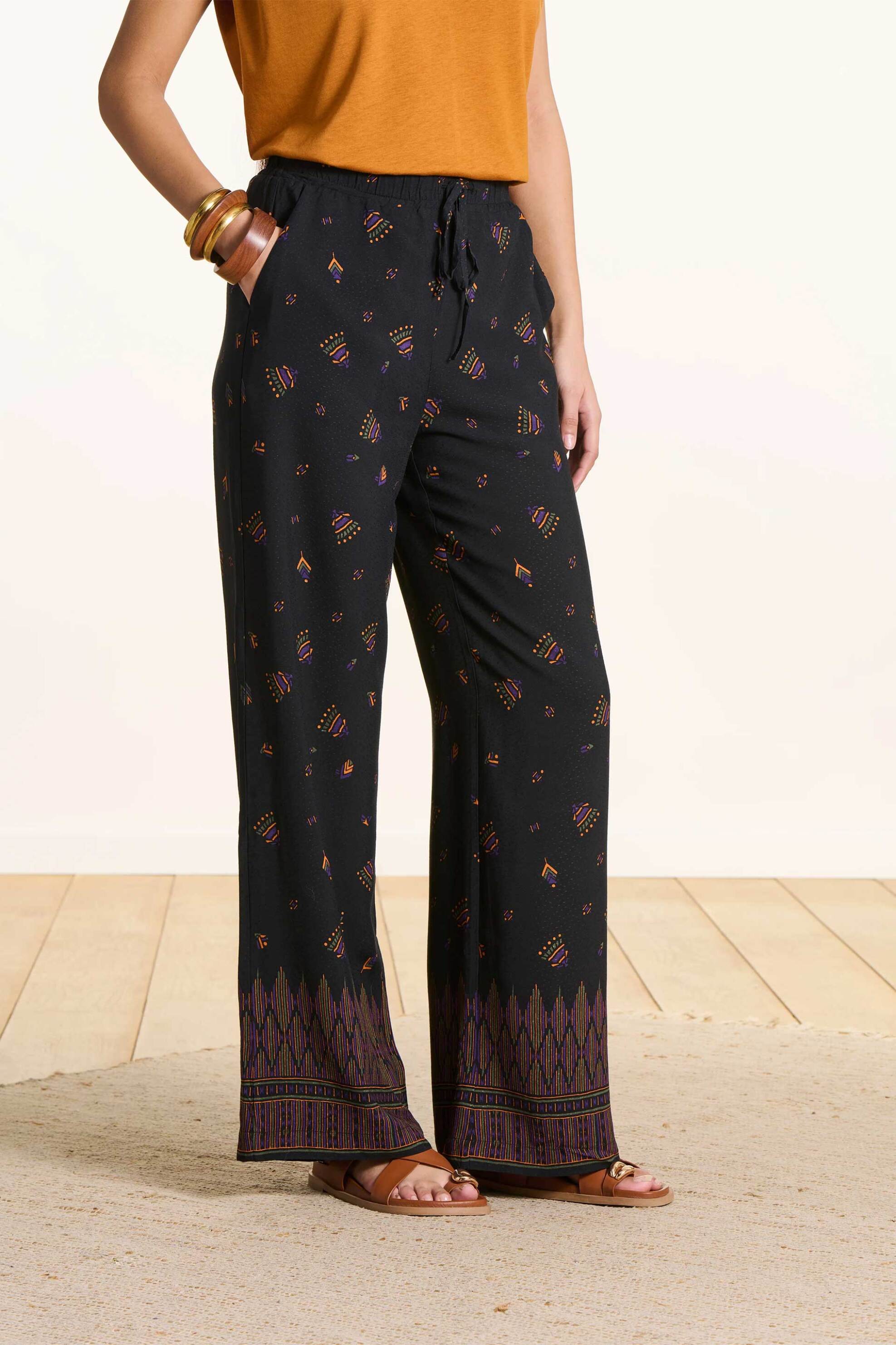 LA FEE MARABOUTEE La Fée Maraboutée γυναικείο παντελόνι με all-over print Wide Fit - FL-PA-PACOA-O Μαύρο - 2