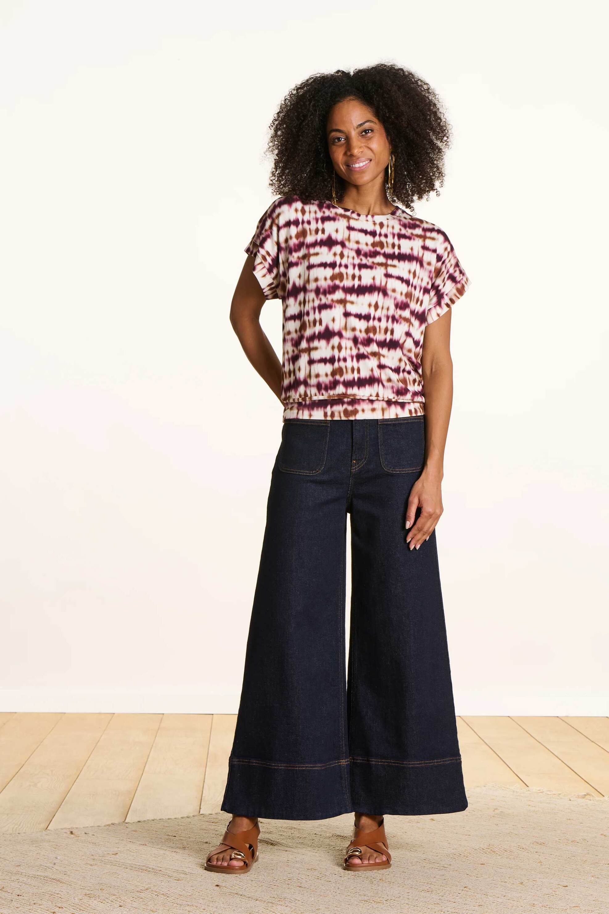 La Fée Maraboutée γυναικεία μπλούζα με tie-dye print - FL-TS-FARFALE-A Μπορντό