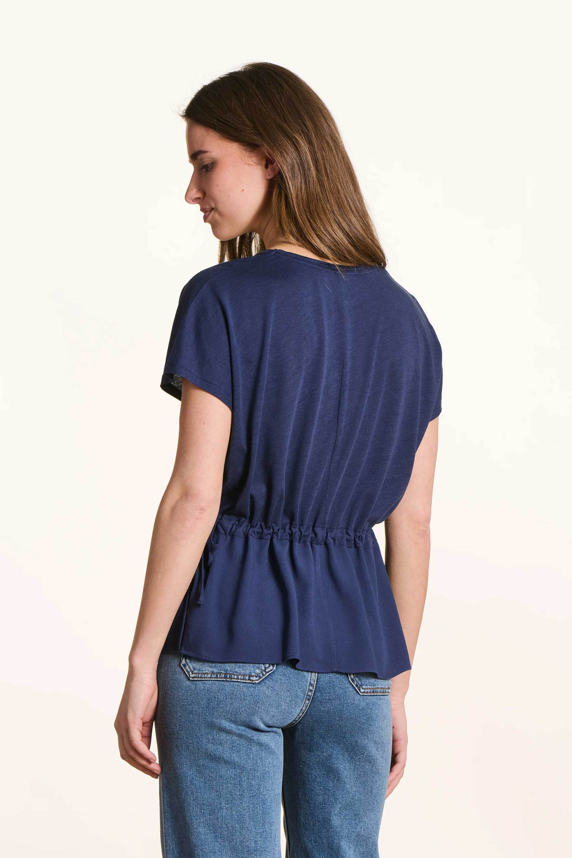 LA FEE MARABOUTEE La Fée Maraboutée γυναικεία μπλούζα μονόχρωμη Loose Fit - FL-TS-FINESSE-M Μπλε - 3