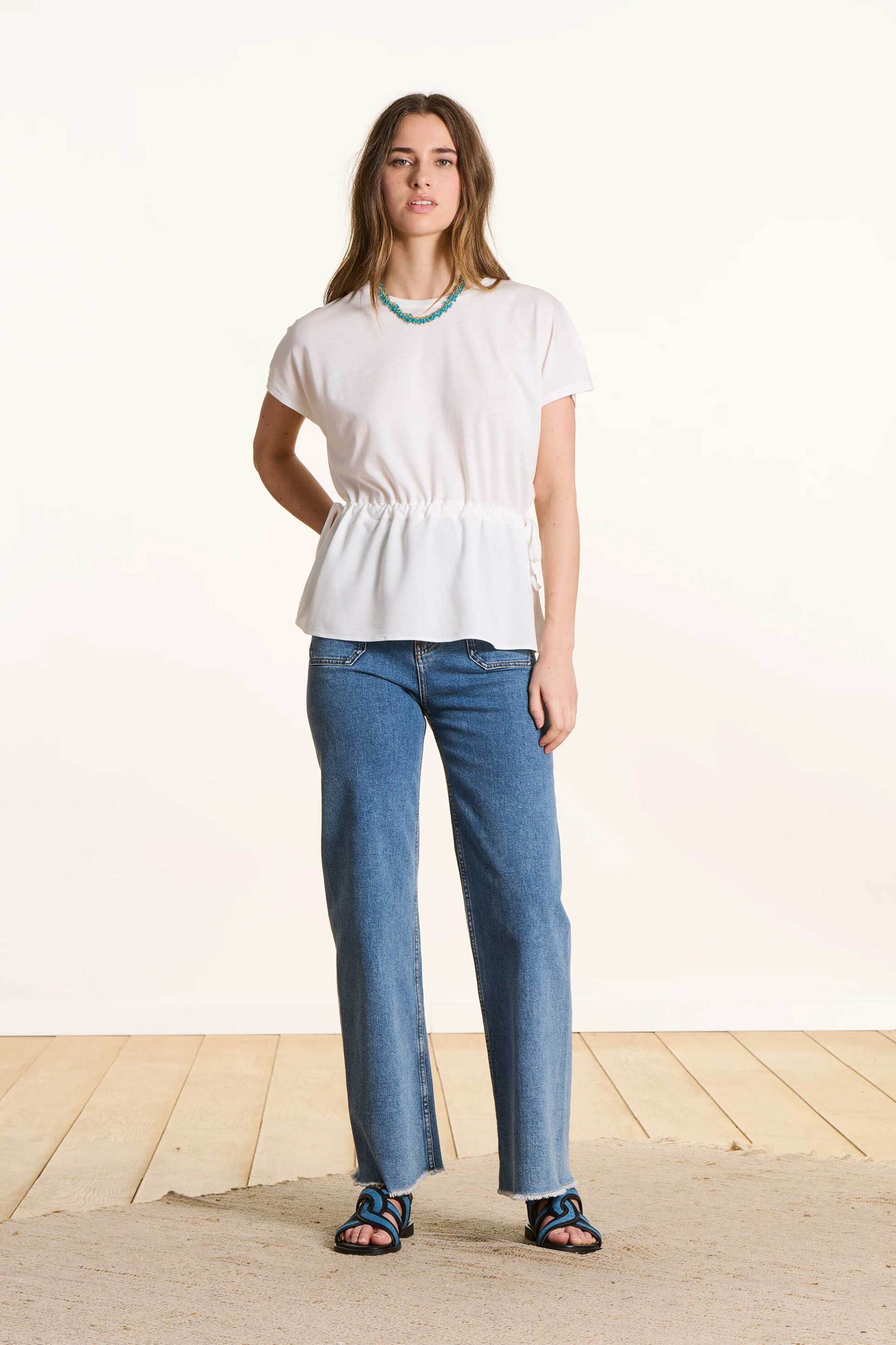 LA FEE MARABOUTEE La Fée Maraboutée γυναικεία μπλούζα μονόχρωμη Loose Fit - FL-TS-FINESSE-M Εκρού - 2