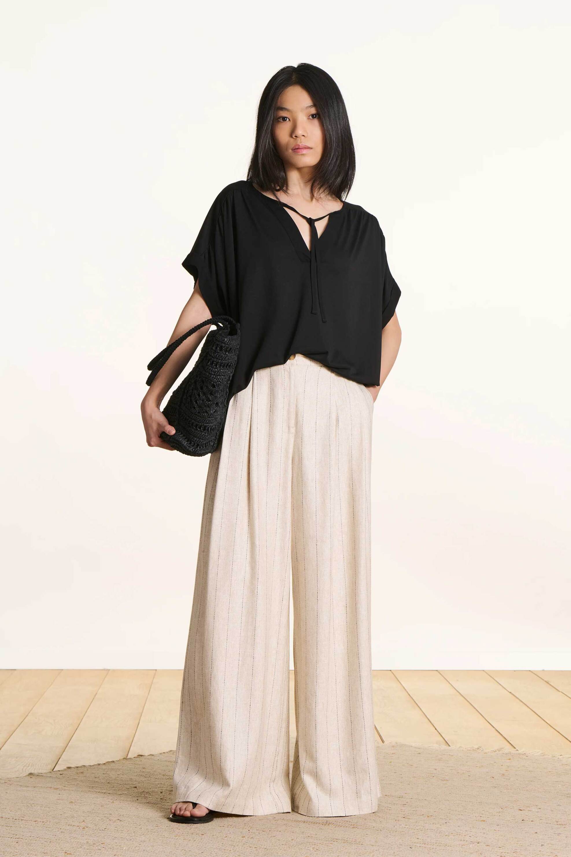 La Fée Maraboutée γυναικεία μπλούζα μονόχρωμη Loose Fit - FL-TS-FINO-M Μαύρο