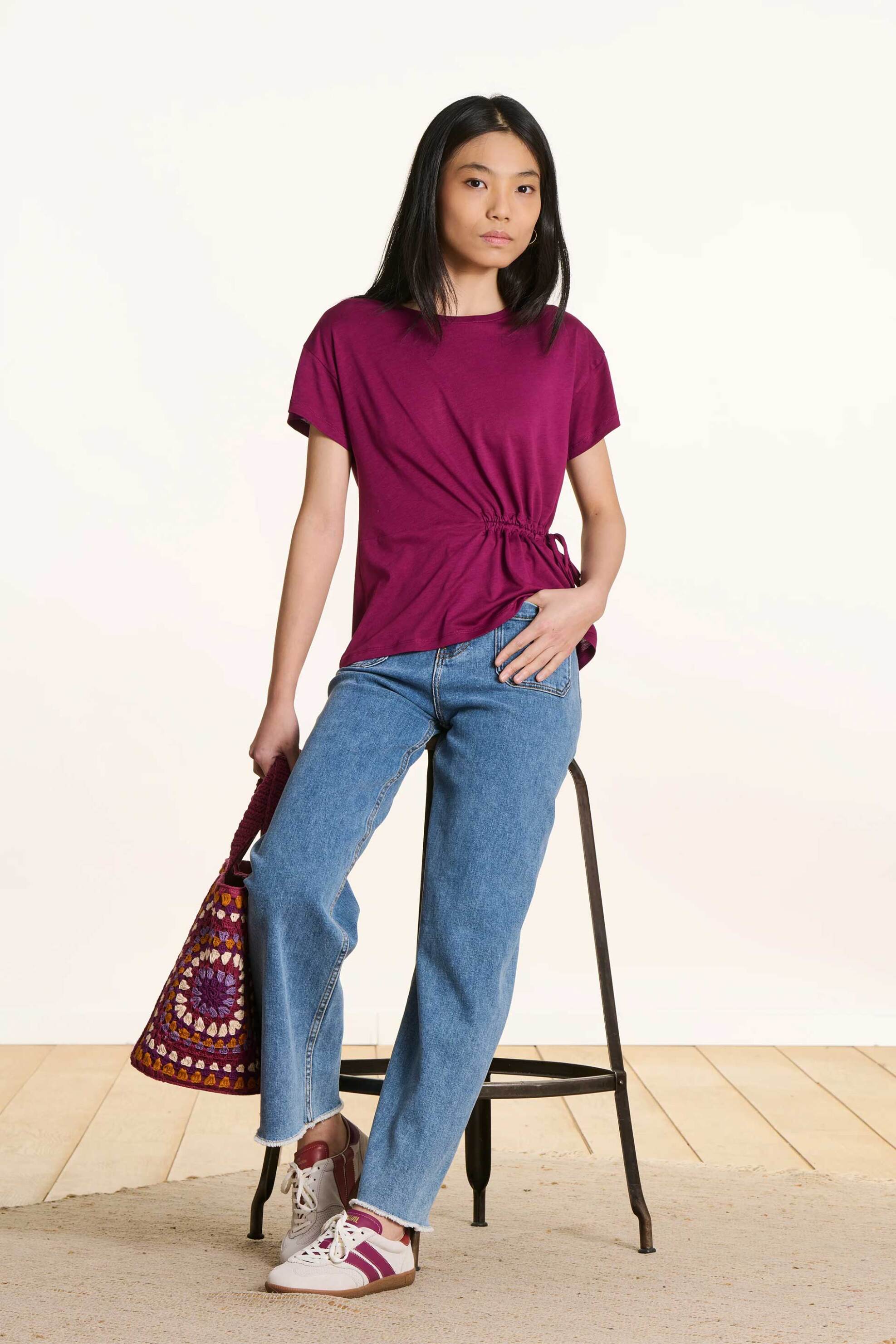 LA FEE MARABOUTEE La Fée Maraboutée γυναικεία μπλούζα μονόχρωμη Loose Fit - FL-TS-FLUX-L Βυσσινί - 2