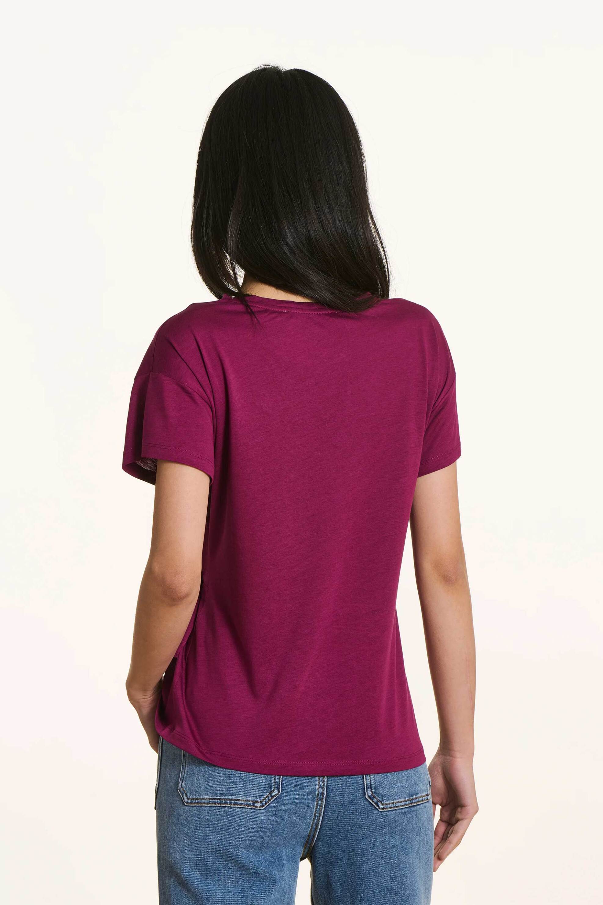 LA FEE MARABOUTEE La Fée Maraboutée γυναικεία μπλούζα μονόχρωμη Loose Fit - FL-TS-FLUX-L Βυσσινί - 3
