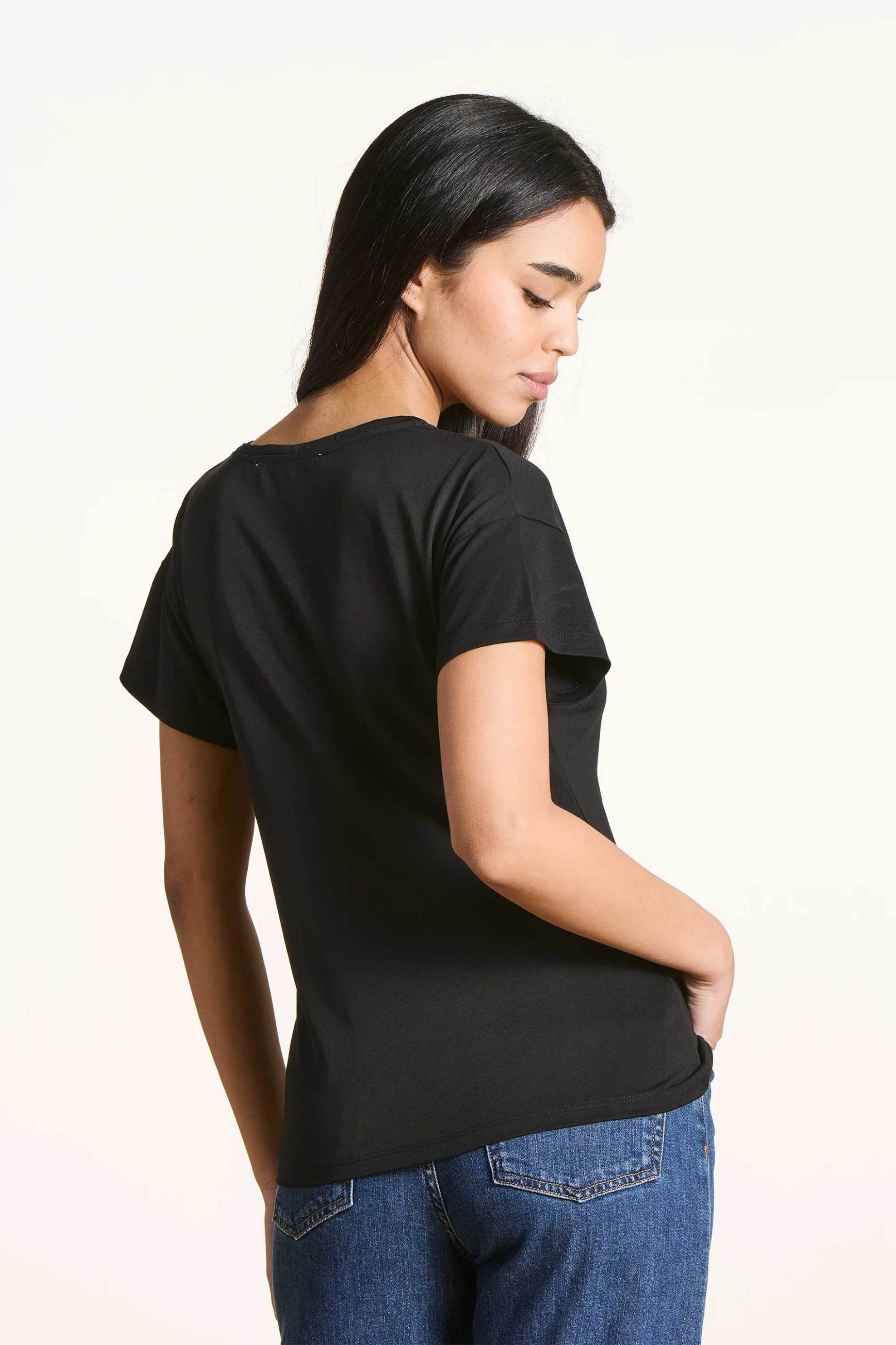 LA FEE MARABOUTEE La Fée Maraboutée γυναικεία μπλούζα μονόχρωμη Loose Fit - FL-TS-FLUX-L Μαύρο - 3