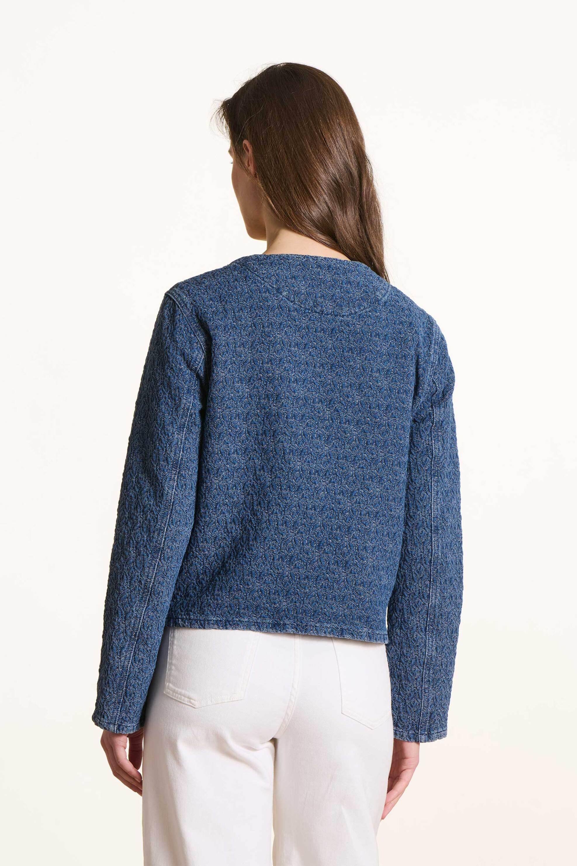 La Fée Maraboutée γυναικείο denim jacket - FL-VE-FEUILLE-R Denim Blue φωτογραφία