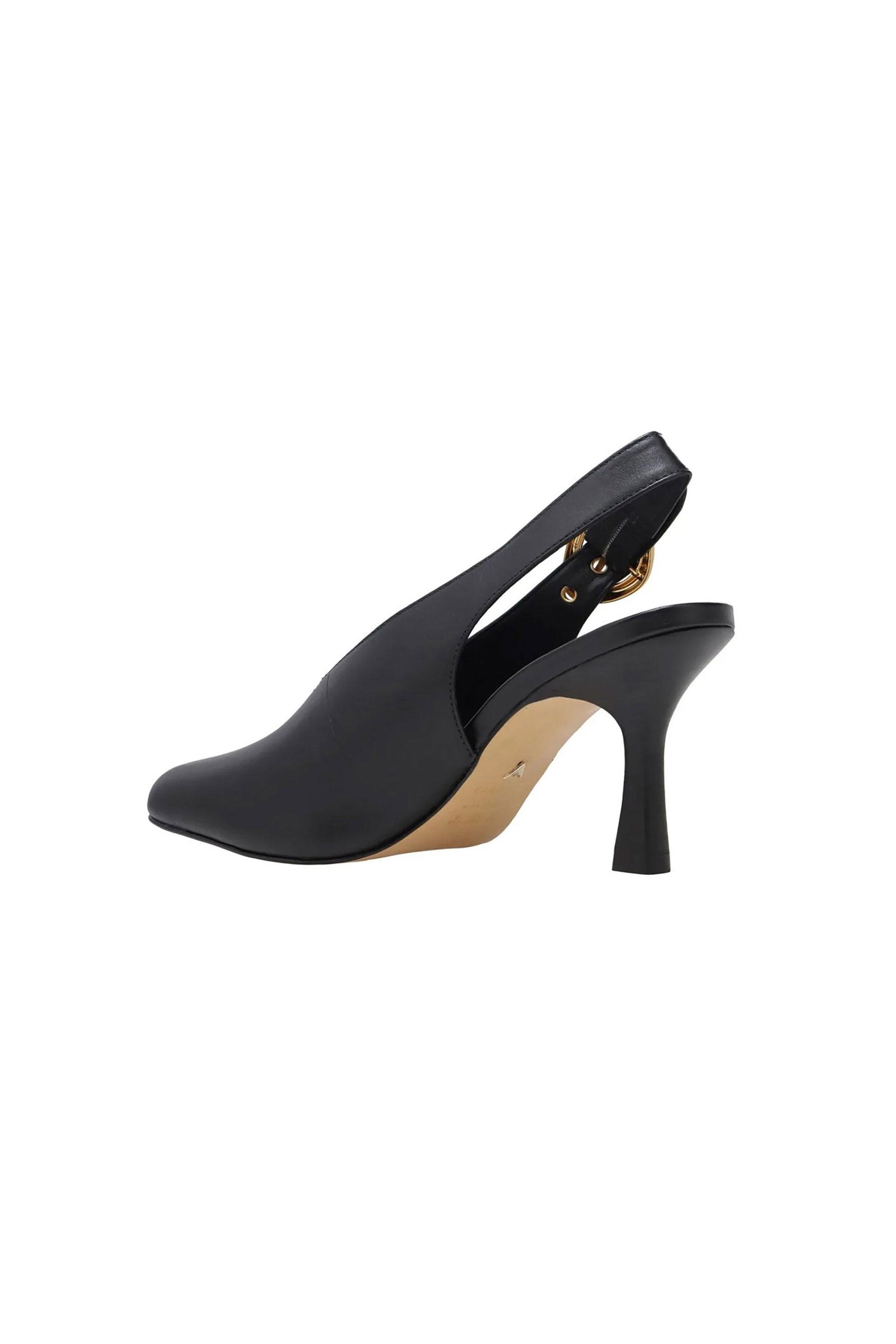 Carrano γυναικείες δερμάτινες γόβες slingback - 761007-FACL01 Μαύρο φωτογραφία
