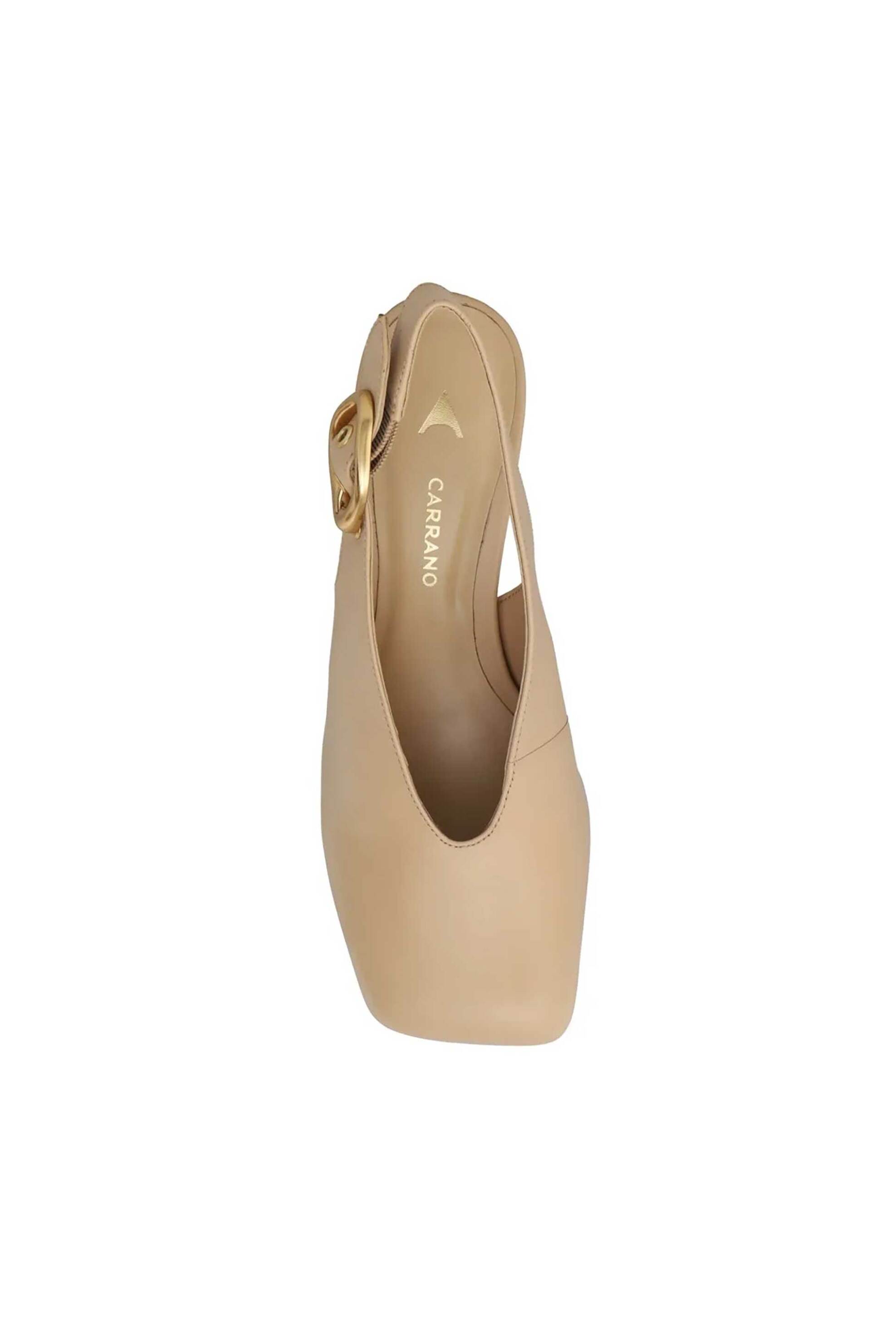 Carrano γυναικείες δερμάτινες γόβες slingback - 761007-FACL01 Μπεζ φωτογραφία