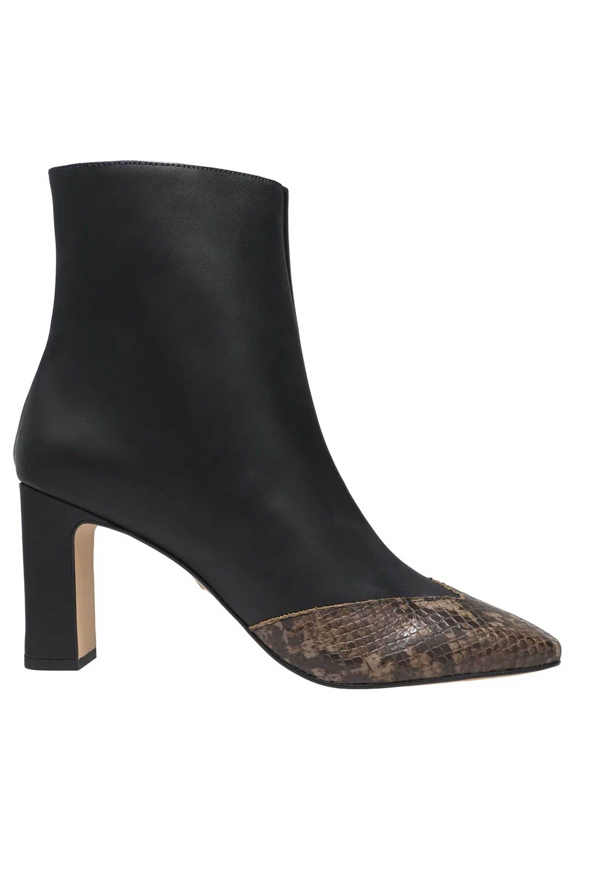 Carrano γυναικεία δερμάτινα μποτάκια με snake print μύτη - 862001B-CABL01 Μαύρο