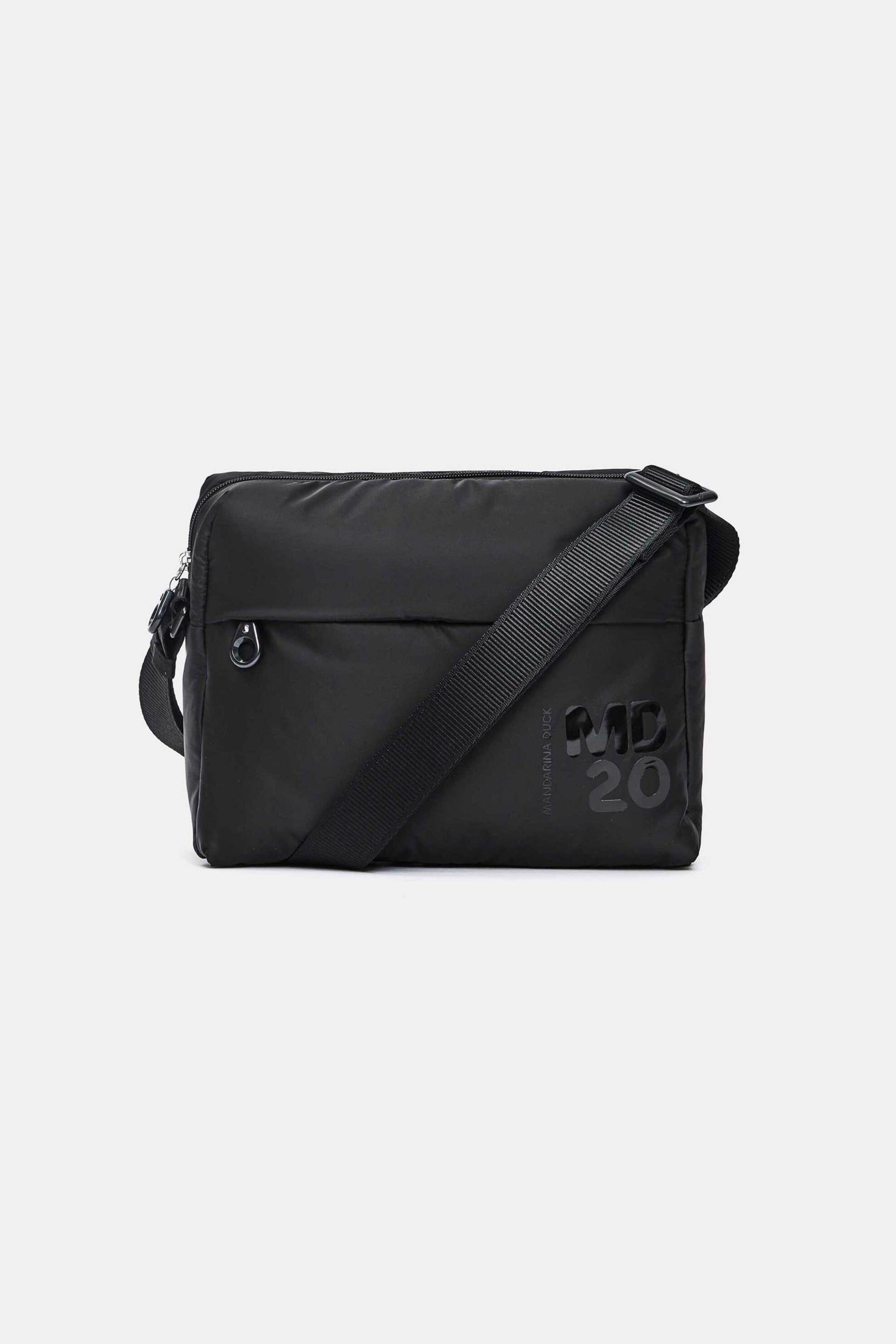 MANDARINA DUCK Mandarina Duck γυναικεία υφασμάτινη τσάντα ώμου με λογότυπο - P10ONTV8 Μαύρο