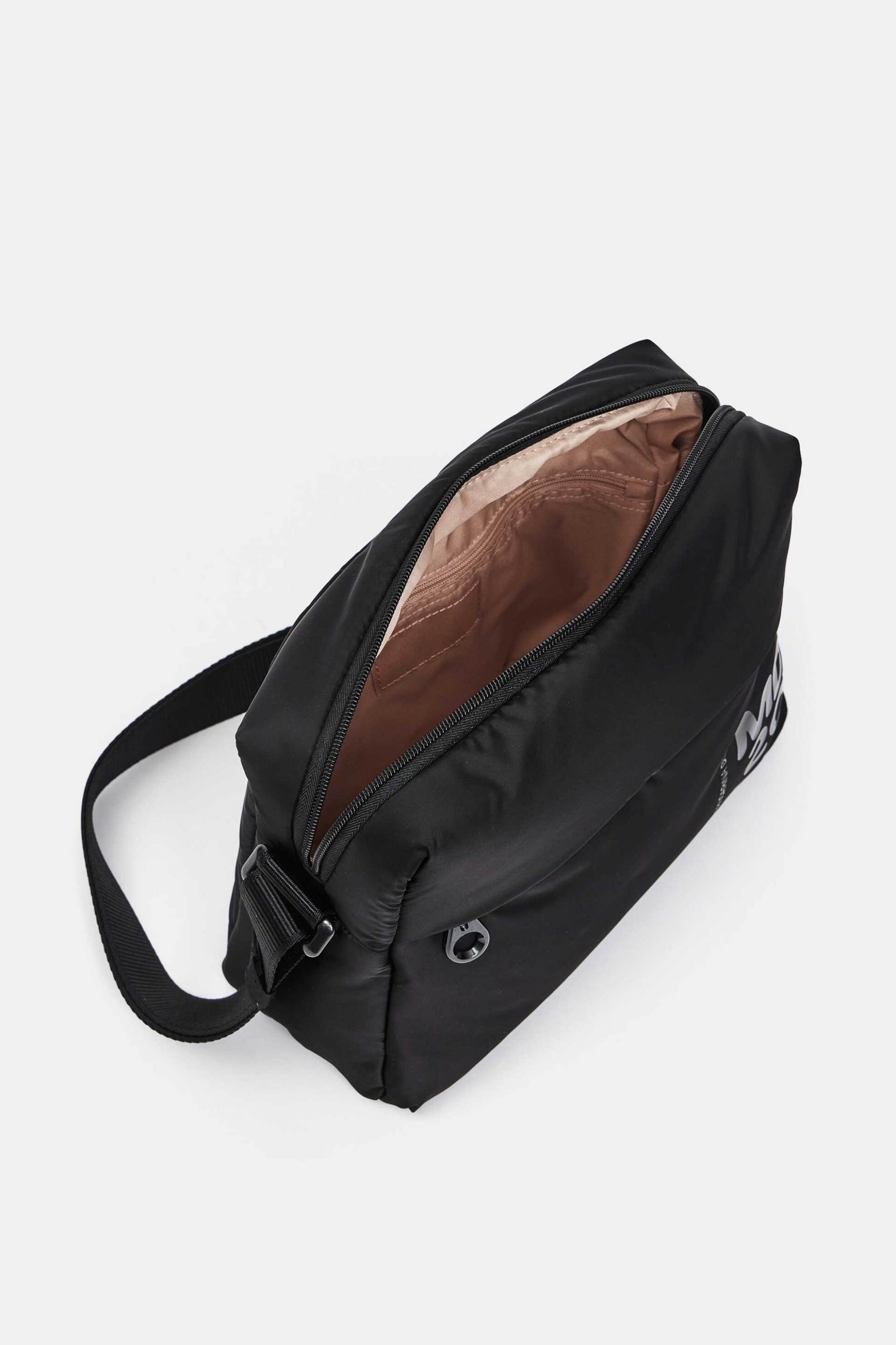 Mandarina Duck γυναικεία υφασμάτινη τσάντα ώμου με λογότυπο - P10ONTV8 Μαύρο φωτογραφία