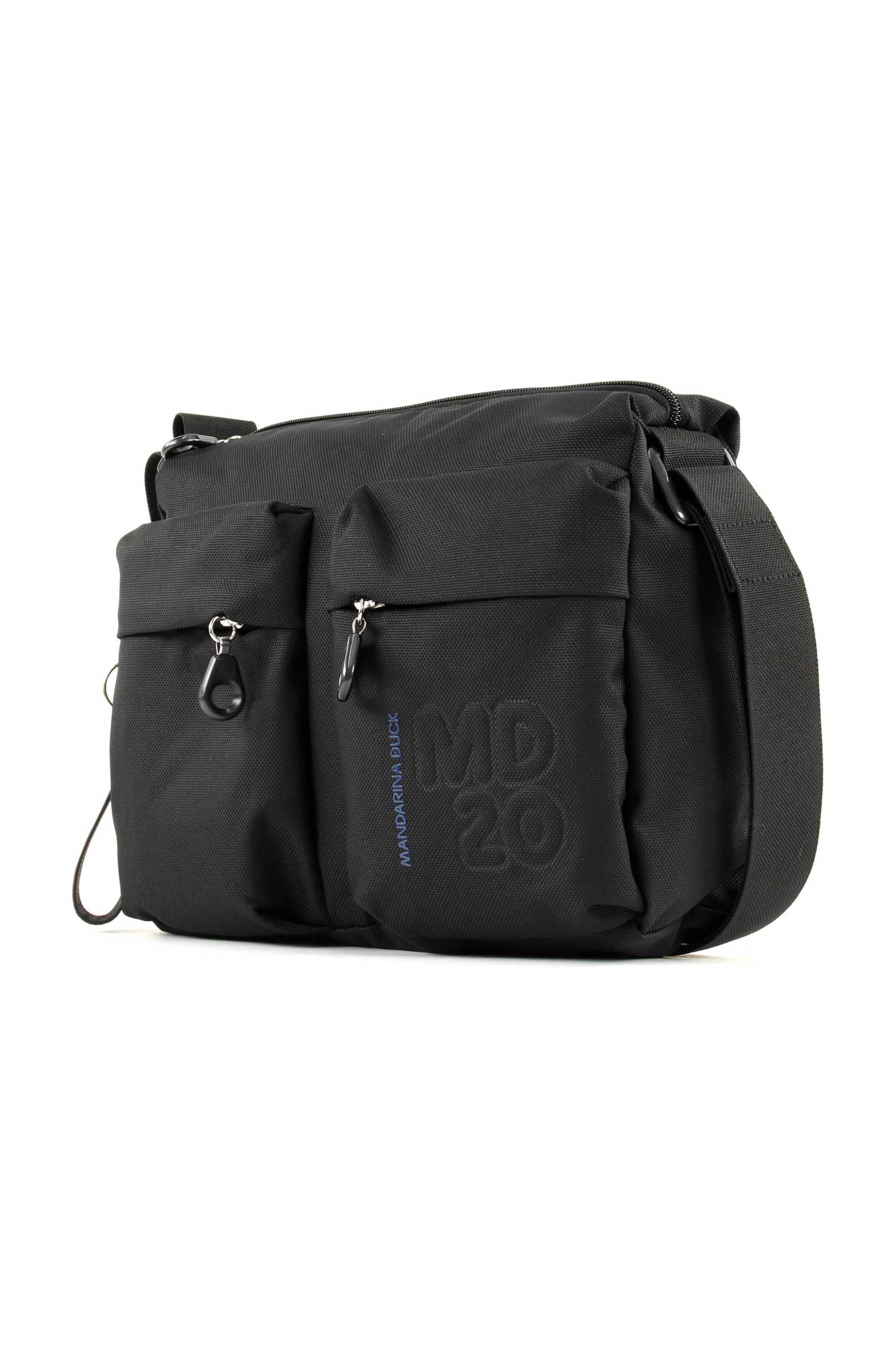 Mandarina Duck γυναικεία τσάντα ώμου με ανάγλυφο λογότυπο - P10QMTT5 Μαύρο