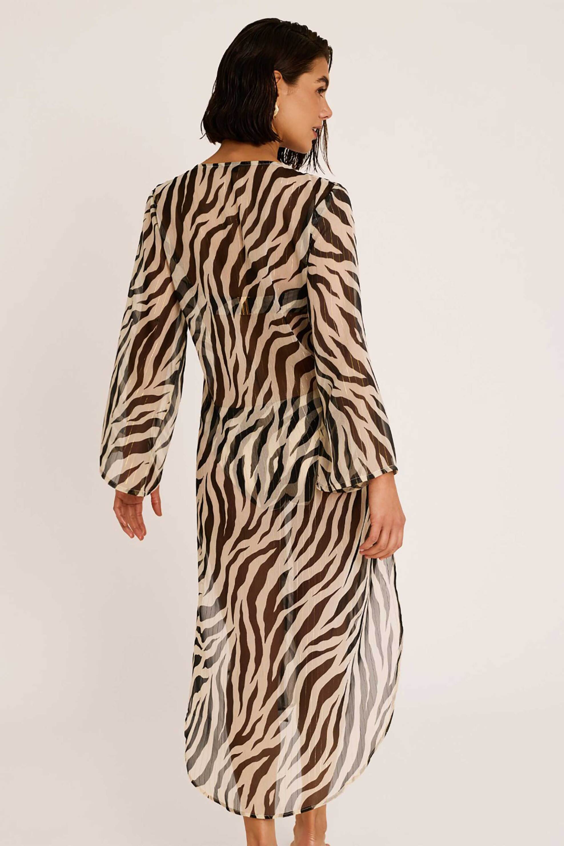 SELMARK Selmark γυναικείο κιμονό με all-over print - SELM-BP297-126 Μαύρο - 3