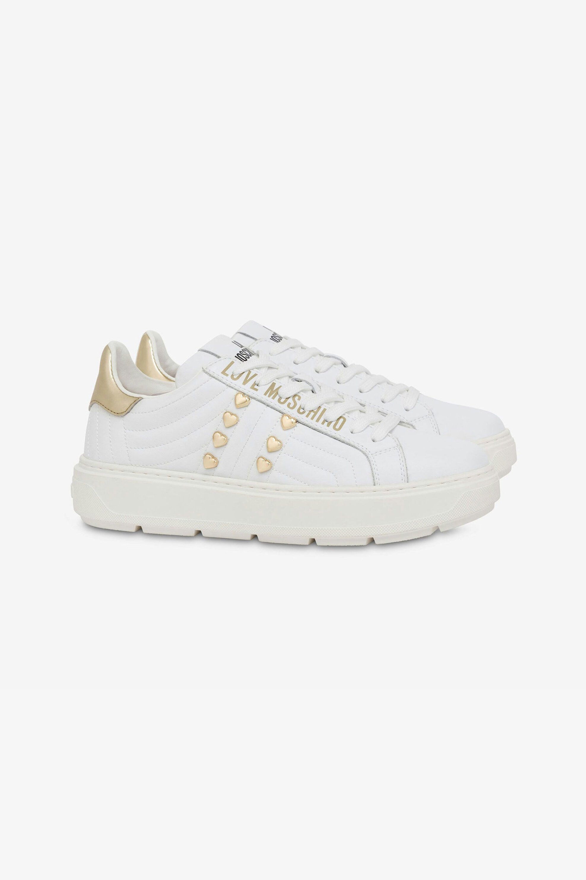 Love Moschino γυναικεία sneakers με μεταλλικές λεπτομέρειες - JA15214G1IIE2 Λευκό