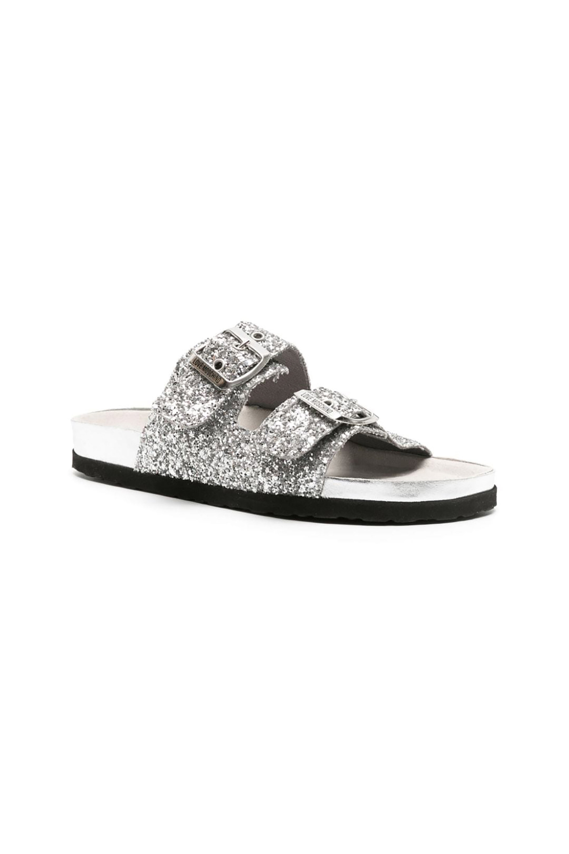 Love Moschino γυναικεία σανδάλια με glitter - JA28163G1IJJ0 Ασημί φωτογραφία