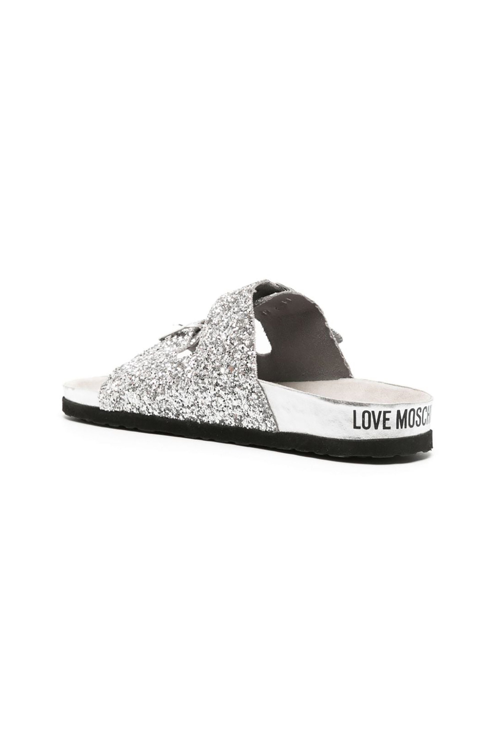 LOVE MOSCHINO Love Moschino γυναικεία σανδάλια με glitter - JA28163G1IJJ0 Ασημί - 3