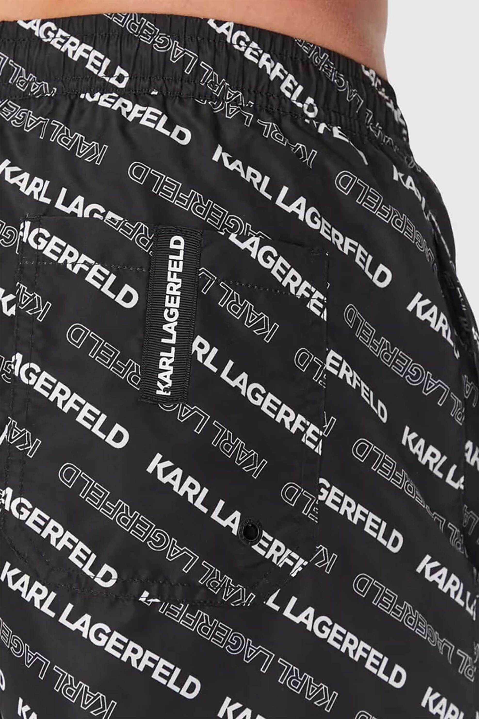 Karl Lagerfeld Ανδρικό Μαγιό Σορτς με All-Over Logo Print - A2M46063 Μαύρο