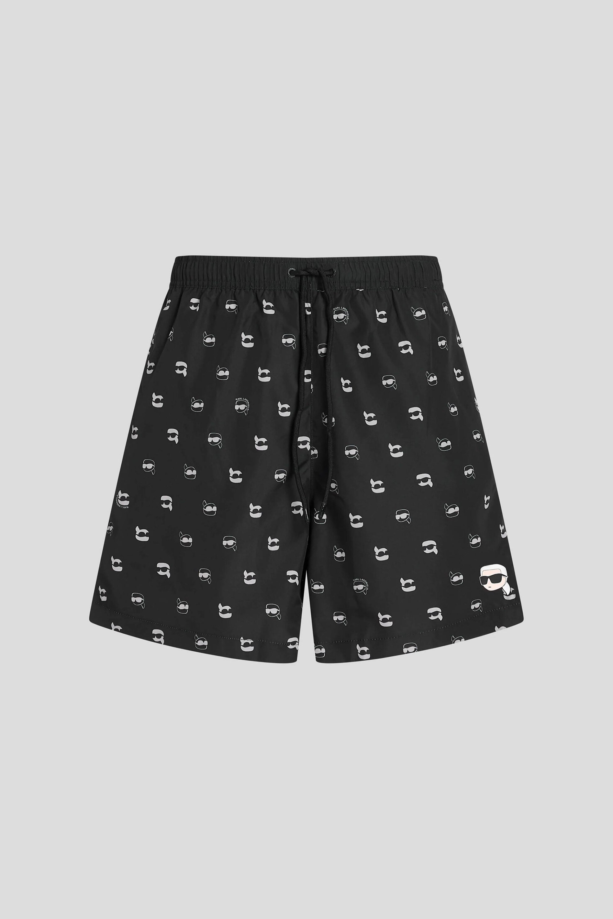 Karl Lagerfeld Ανδρικό Μαγιό Σορτς με All-Over Ikon Print - A3M46007 Μαύρο