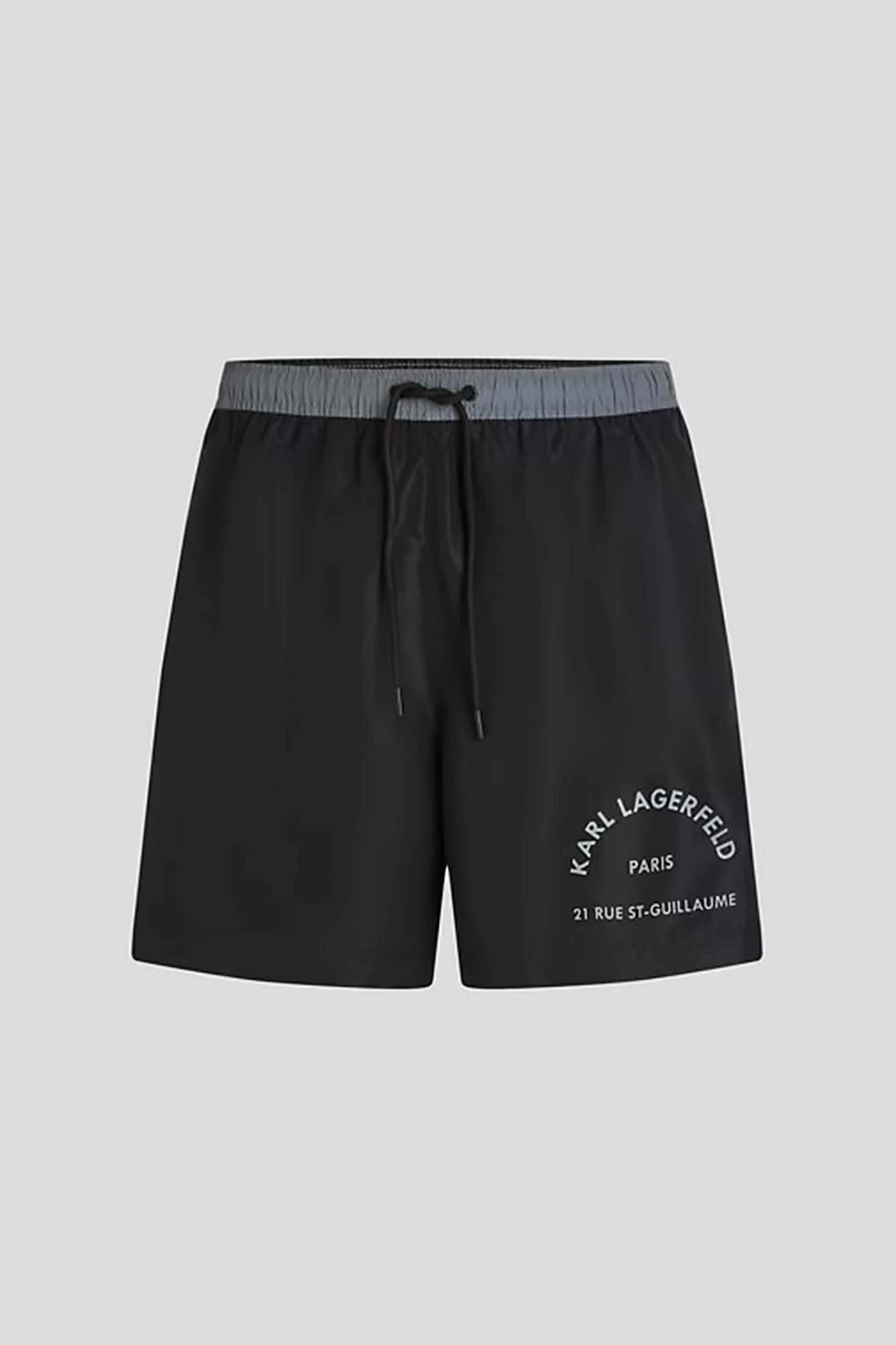 Karl Lagerfeld ανδρικό μαγιό σορτς με logo print - B1M46008 Μαύρο