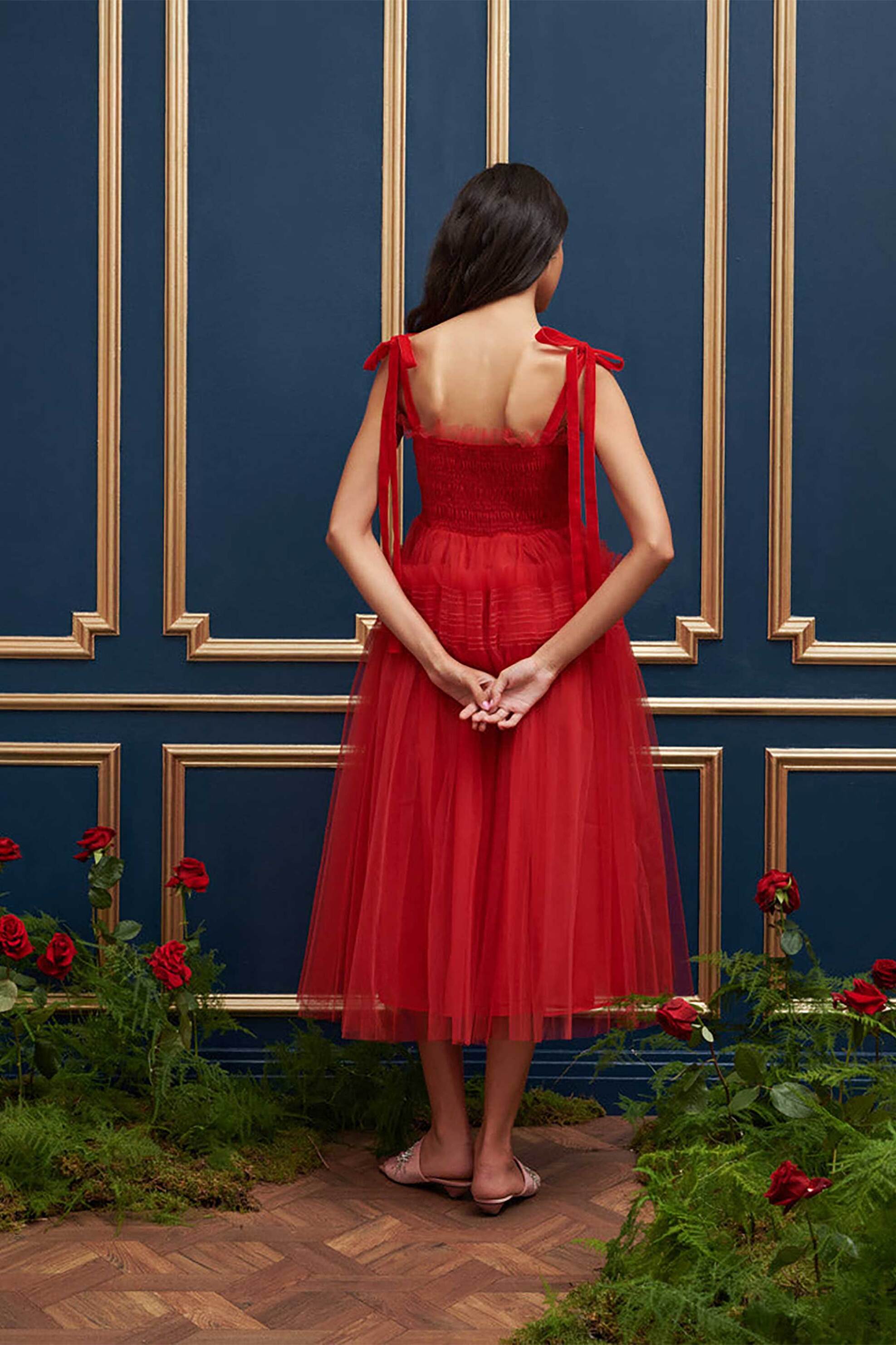 Sister Jane γυναικείο midi φόρεμα με τούλι "Palace" - DRD549RED Κόκκινο φωτογραφία